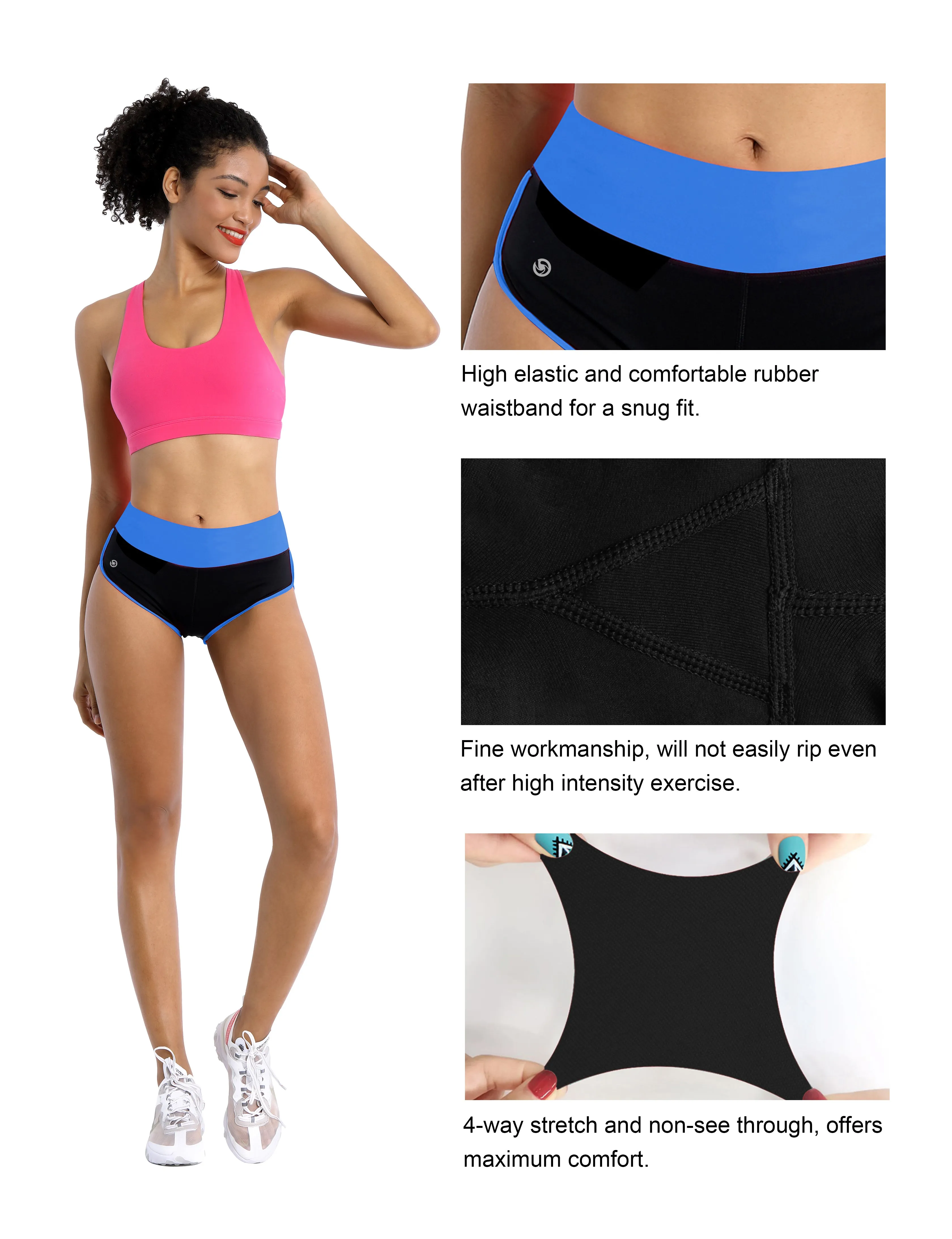 030 Sexy Booty Yoga Shorts blue_black