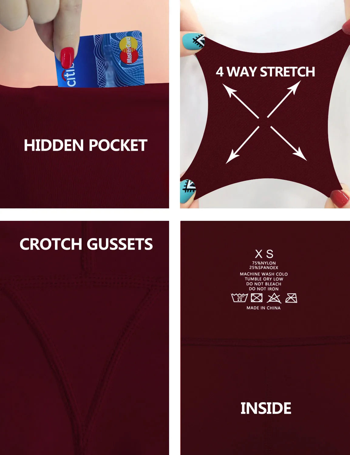 19" High Waist Crop Tight Capris cherryred_yoga