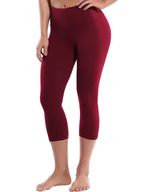 19" High Waist Crop Tight Capris cherryred_yoga