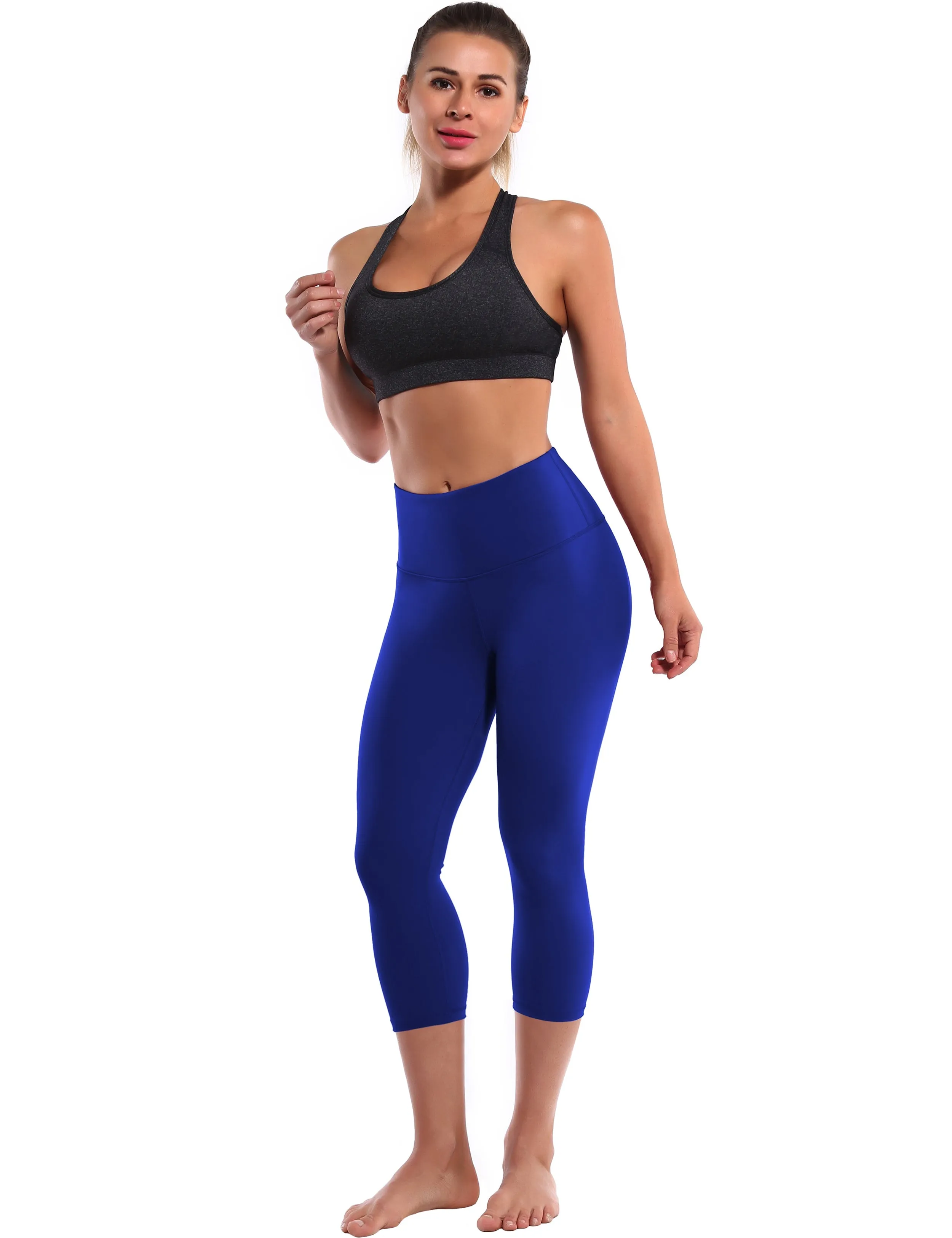 19" High Waist Crop Tight Capris navy_yoga