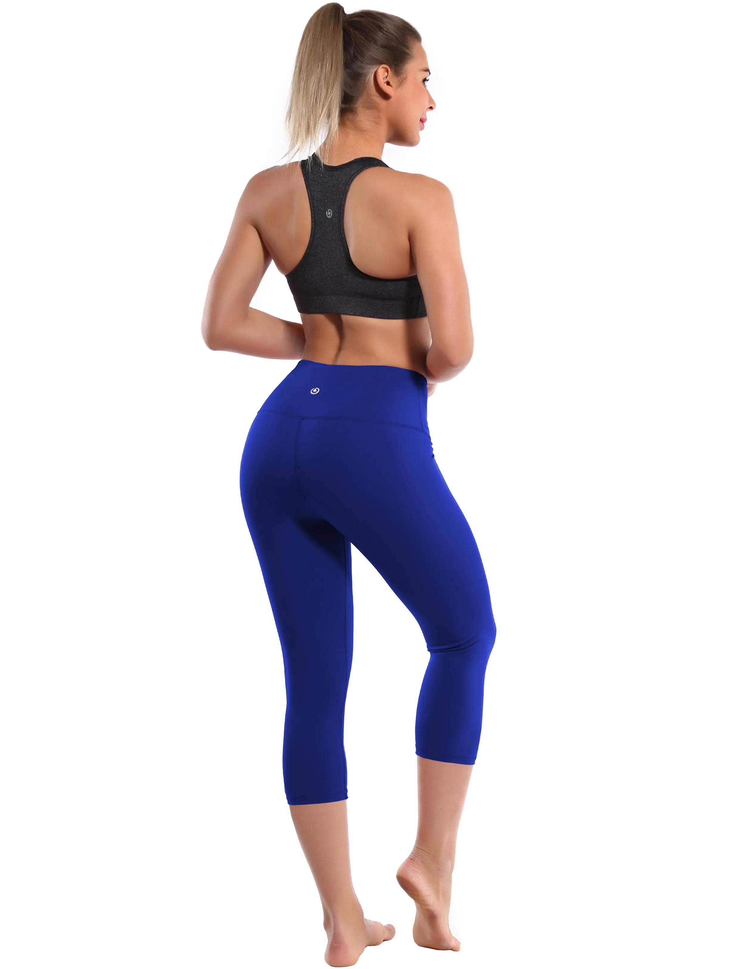 19" High Waist Crop Tight Capris navy_yoga