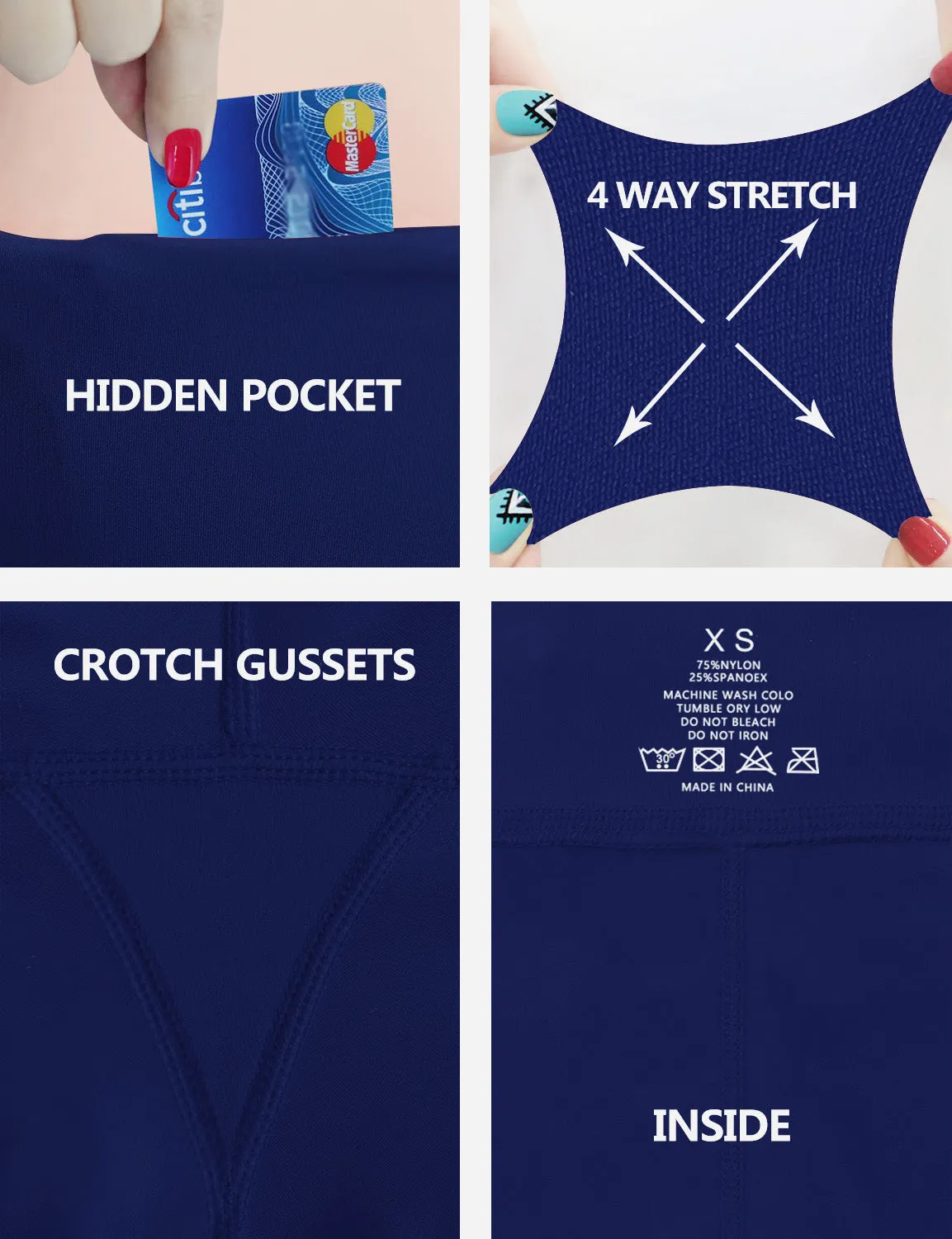 19" High Waist Crop Tight Capris navy_yoga