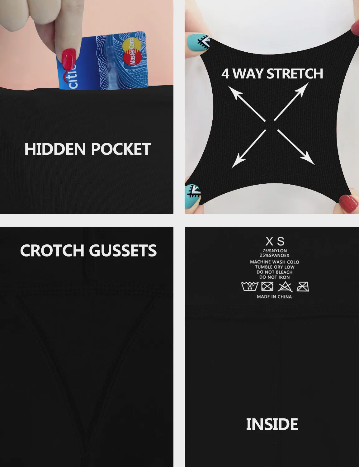 19" High Waist Side Pockets Capris black_yoga