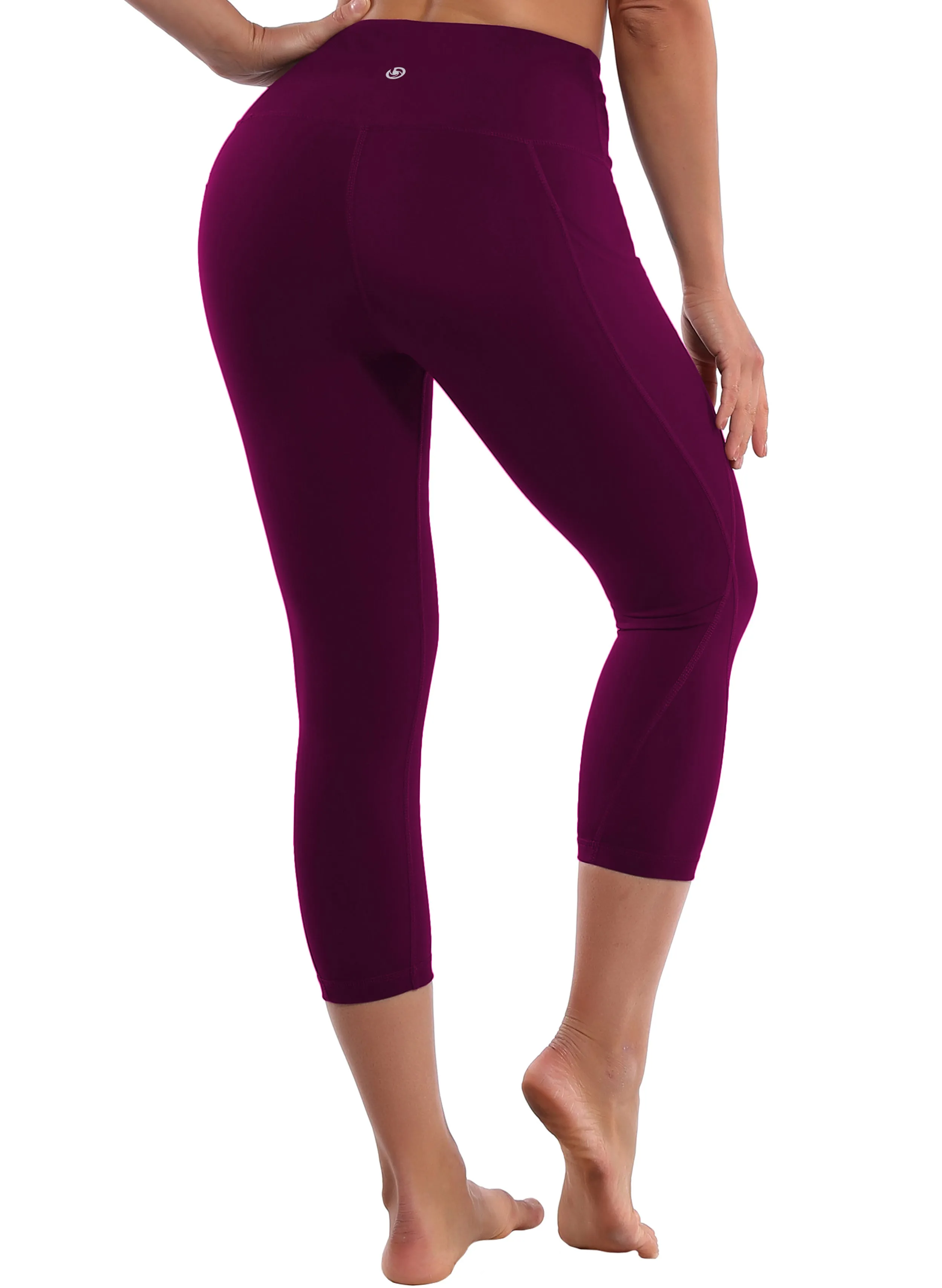 19" High Waist Side Pockets Capris grapevine_yoga