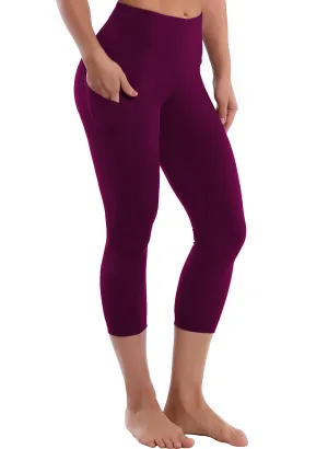 19" High Waist Side Pockets Capris grapevine_yoga