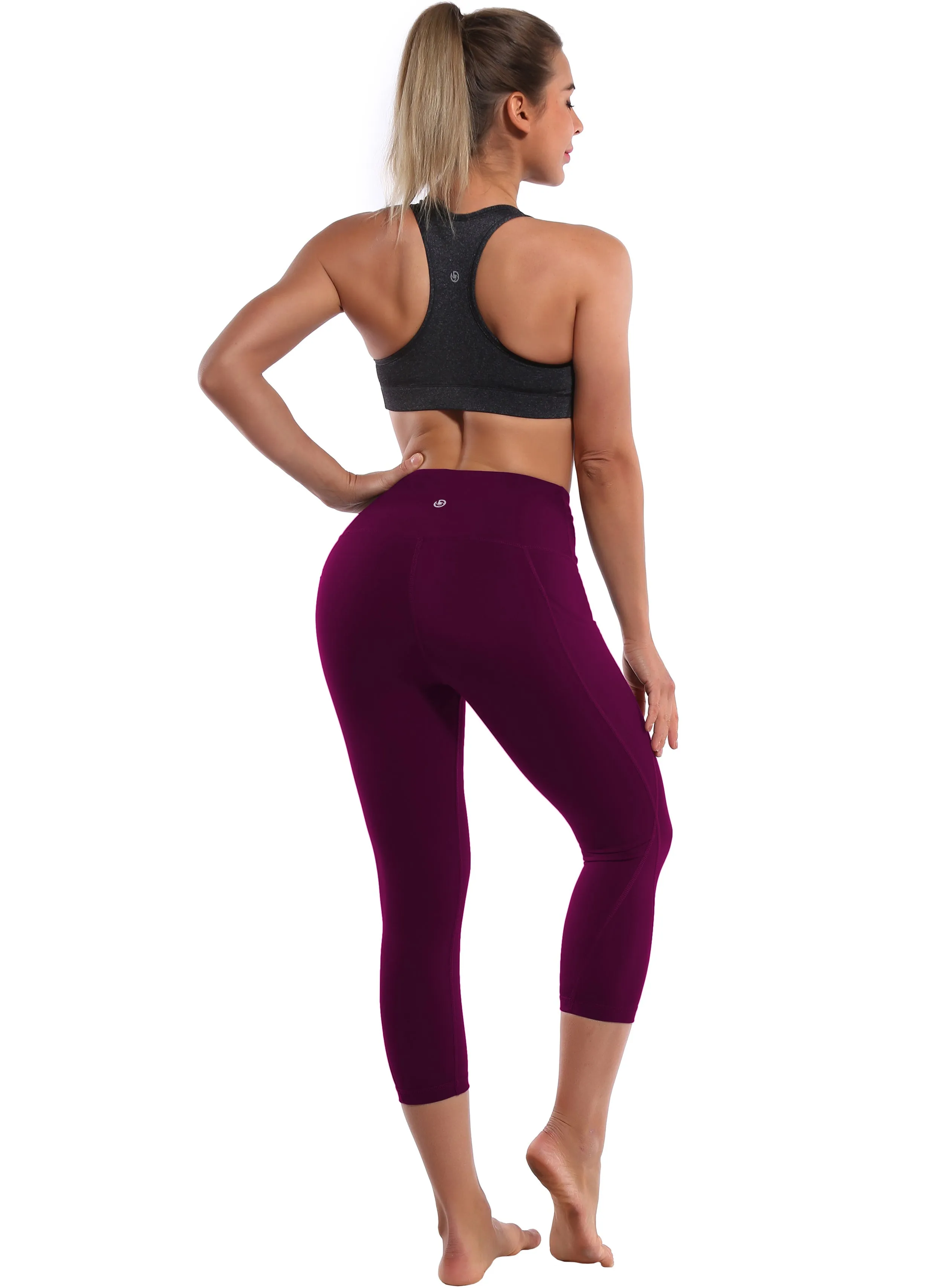 19" High Waist Side Pockets Capris grapevine_yoga