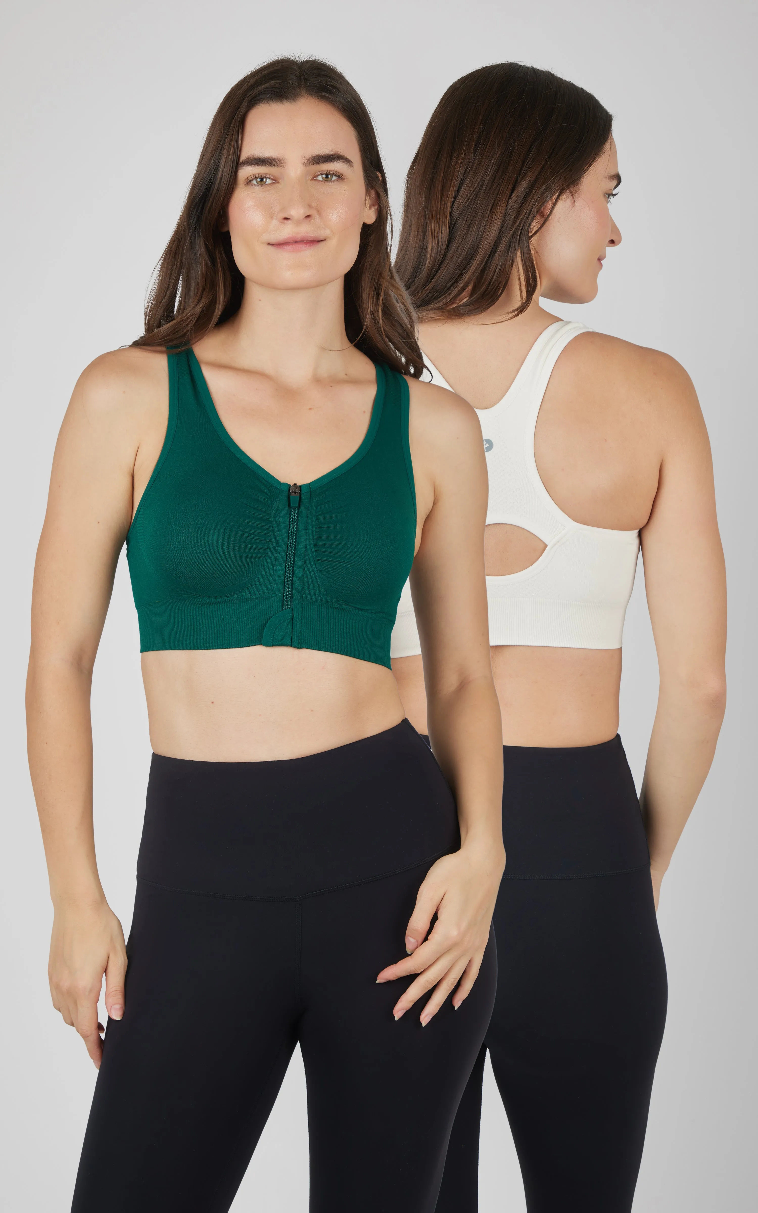 2 PK Full Zip Seamless Bra