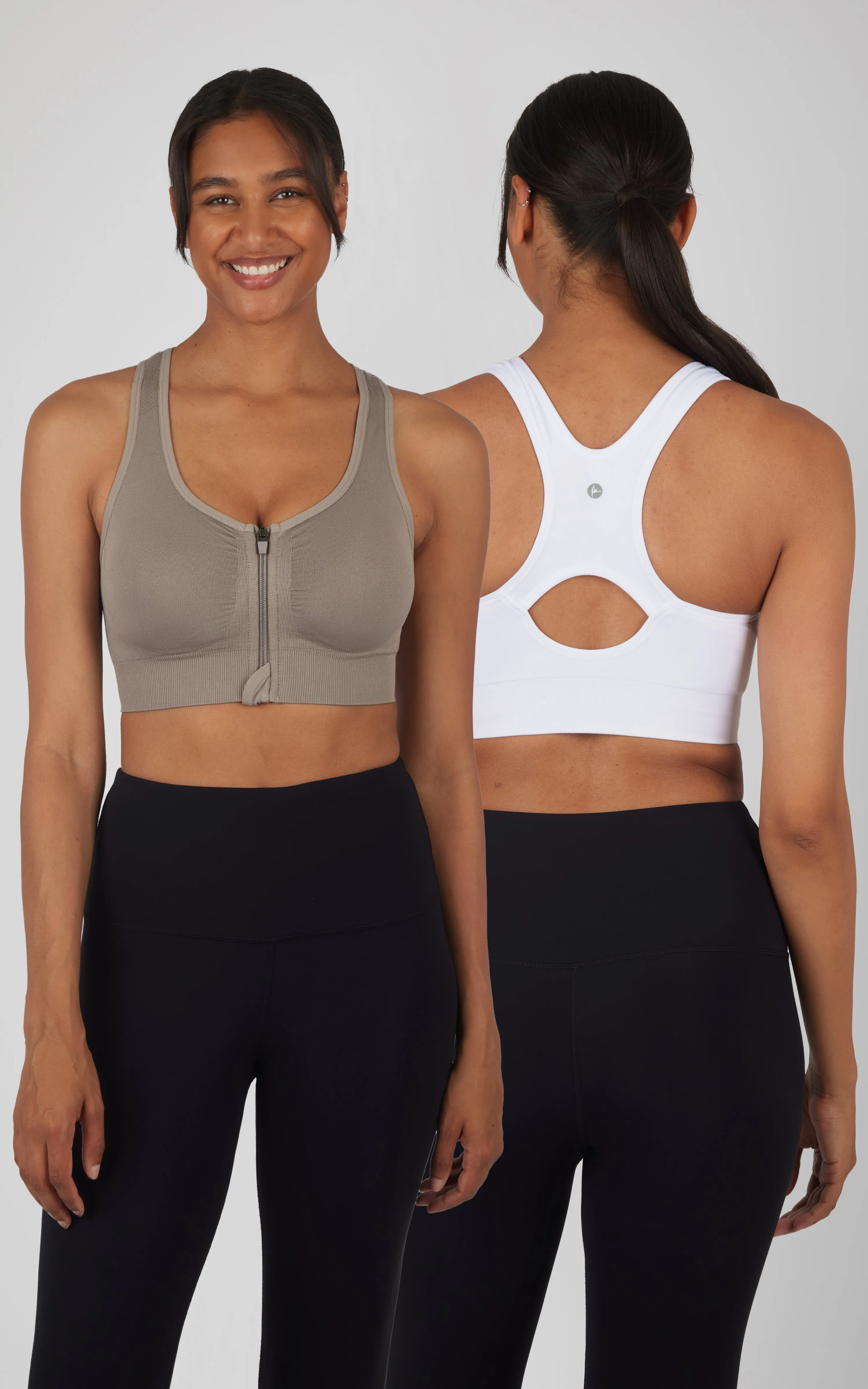 2 PK Full Zip Seamless Bra