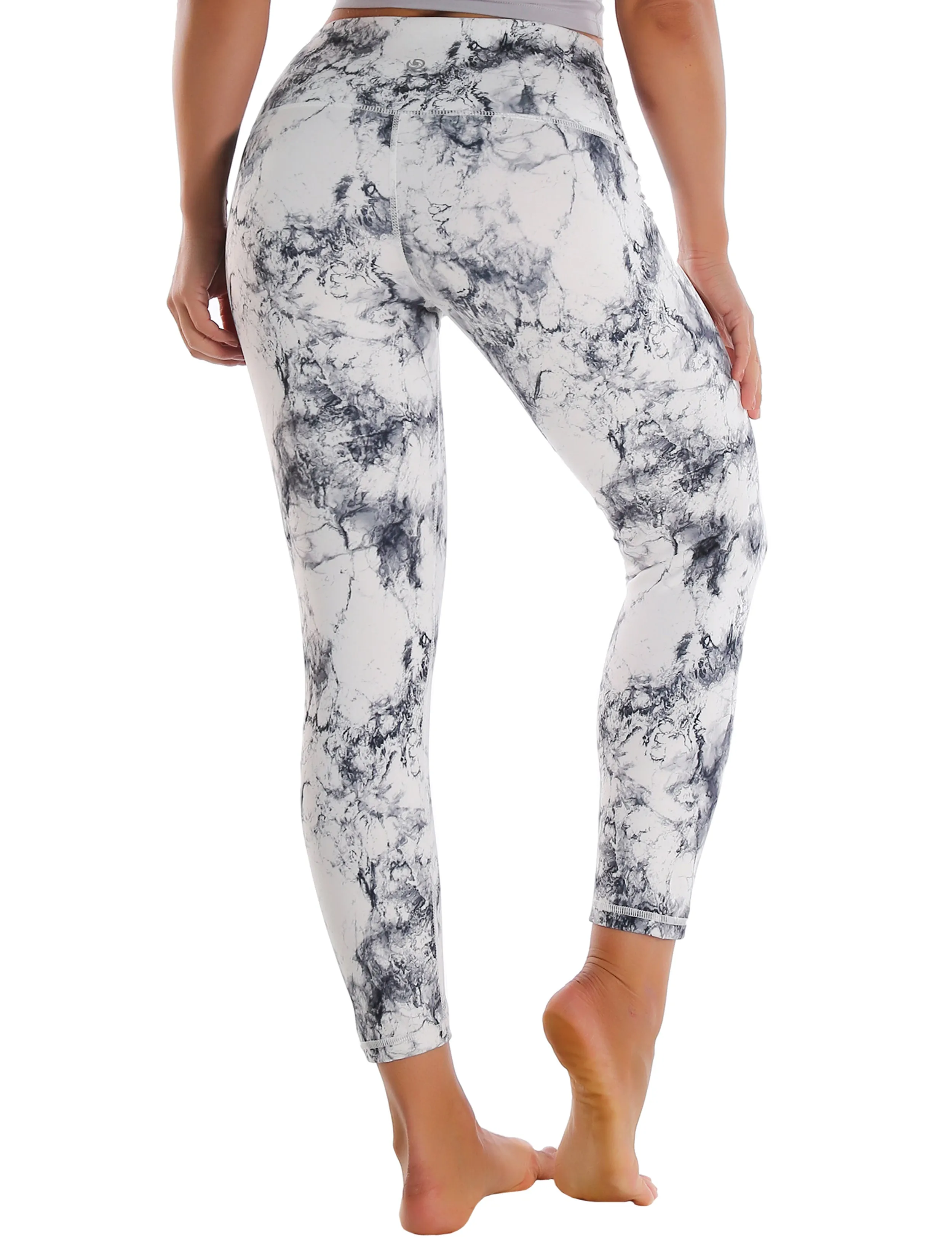 22" High Waist Crop Tight Capris arabescato_yoga