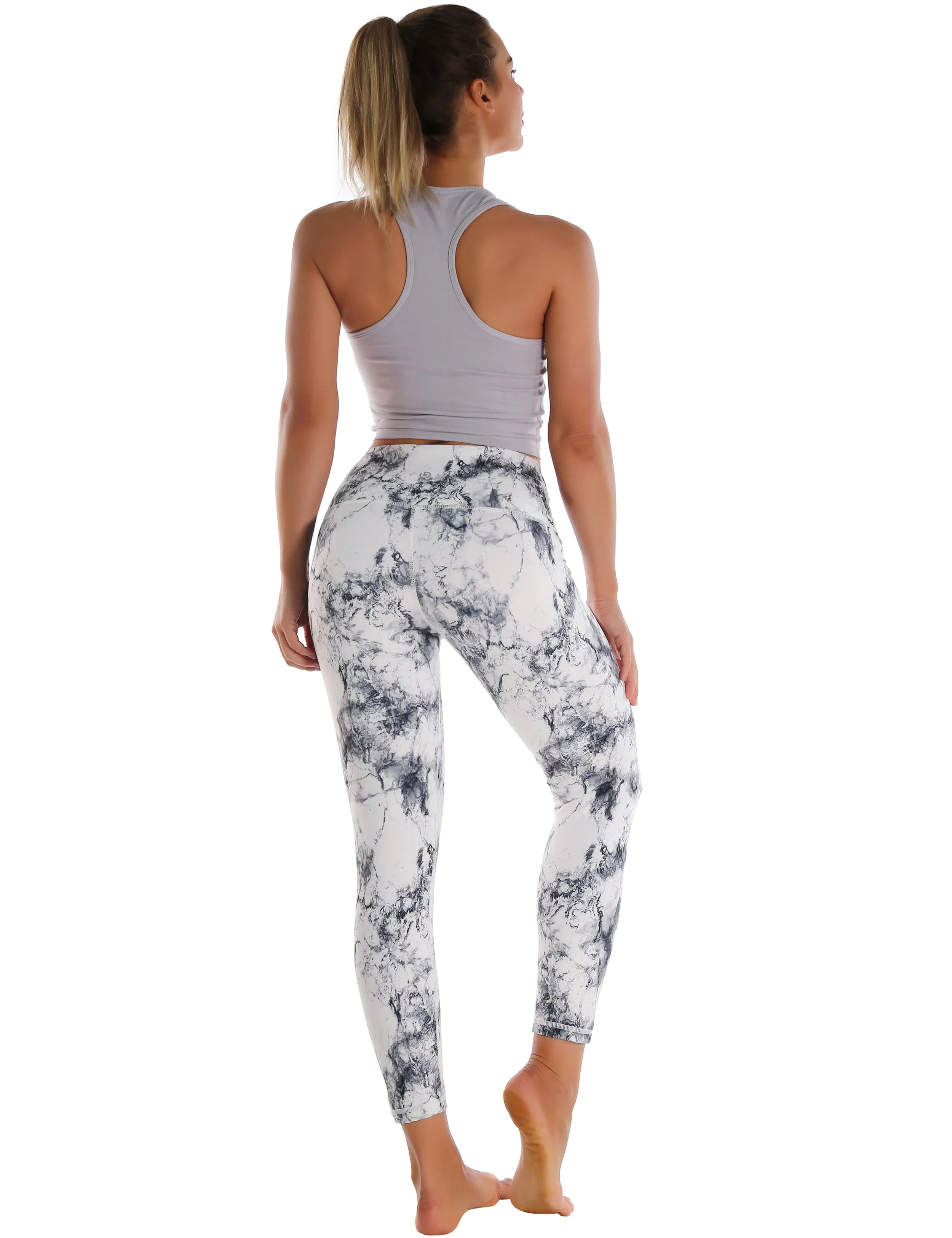 22" High Waist Crop Tight Capris arabescato_yoga