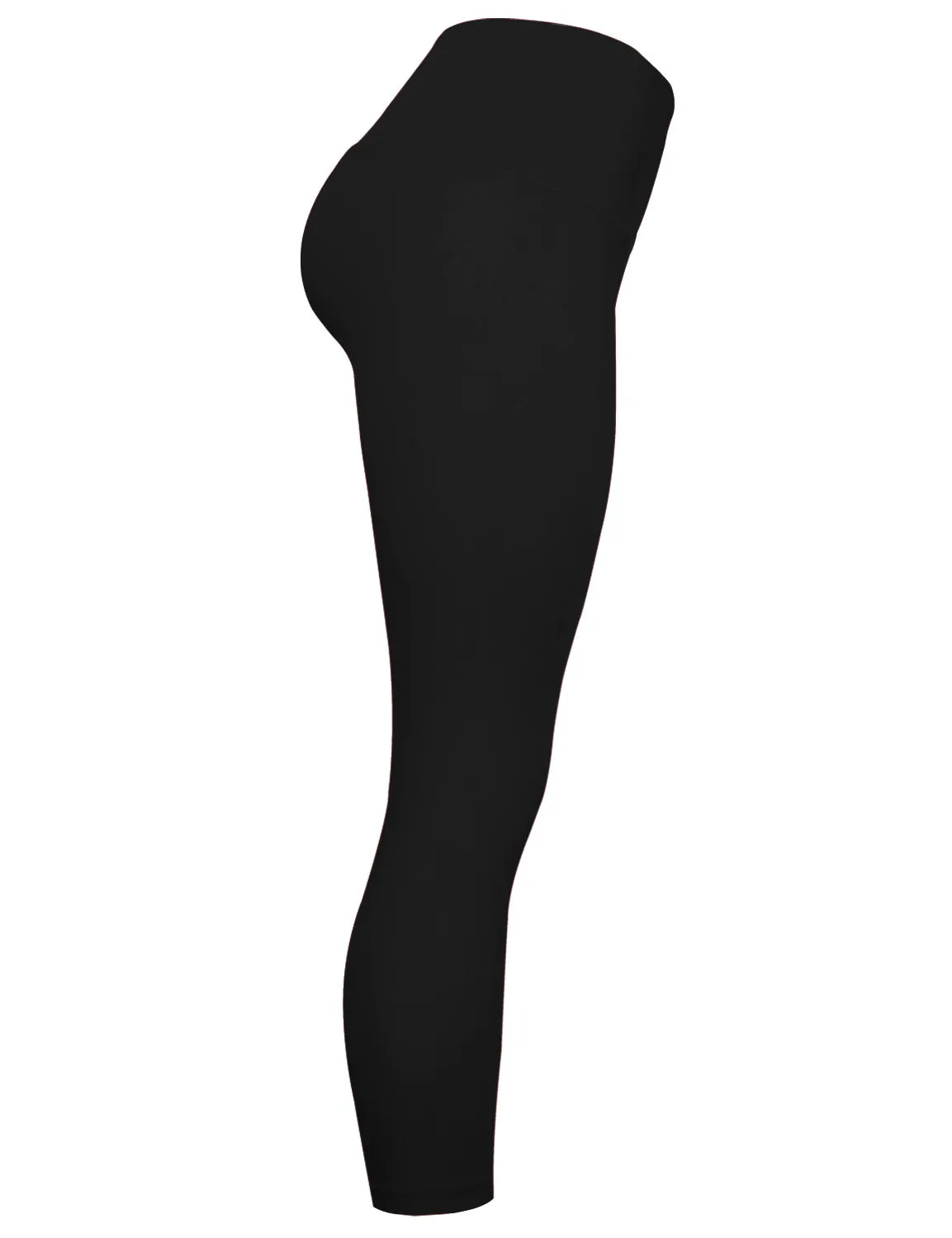 22" High Waist Crop Tight Capris black_yoga