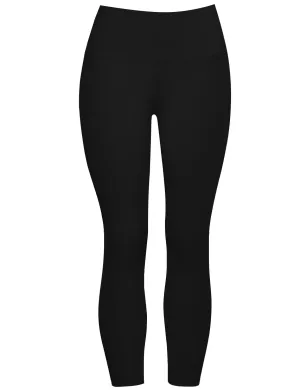 22" High Waist Crop Tight Capris black_yoga