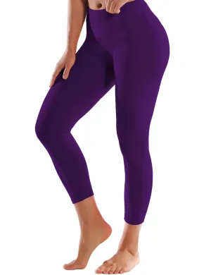 22" High Waist Crop Tight Capris eggplantpurple_yoga