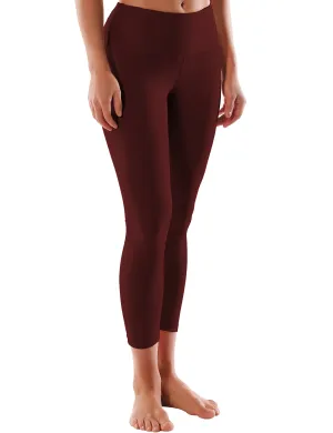22" High Waist Crop Tight Capris mahoganymaroon_yoga