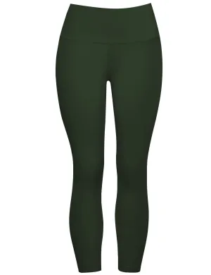 22" High Waist Crop Tight Capris olivegray_yoga