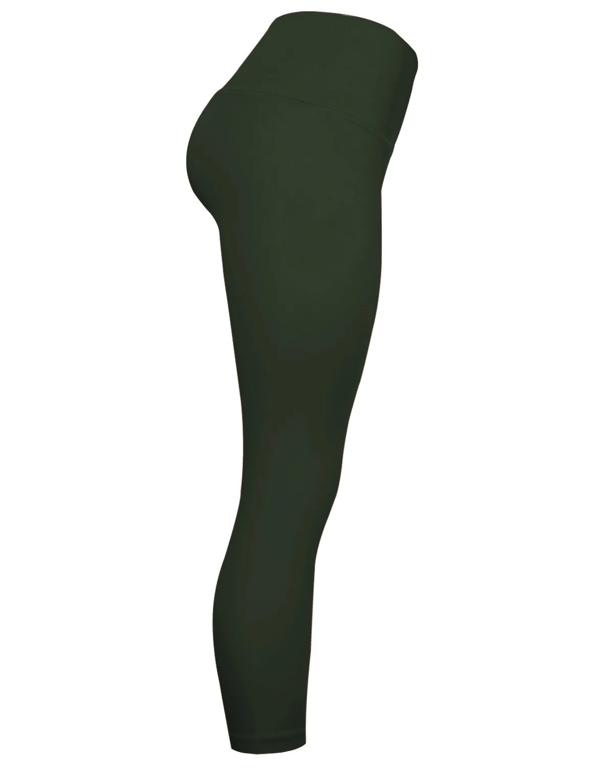 22" High Waist Crop Tight Capris olivegray_yoga
