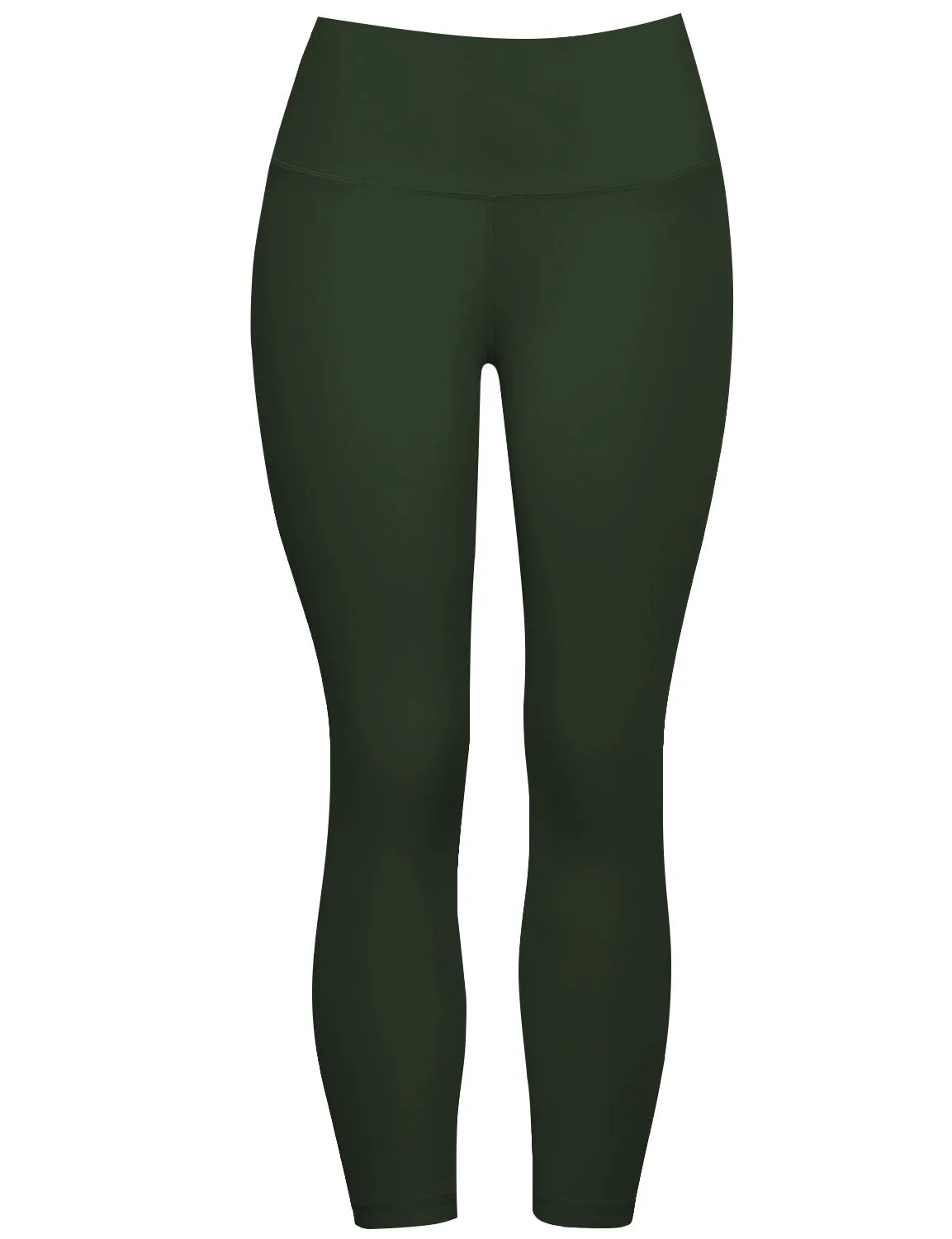 22" High Waist Crop Tight Capris olivegray_yoga