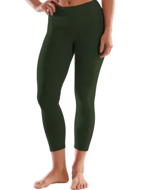 22" High Waist Crop Tight Capris olivegray_yoga