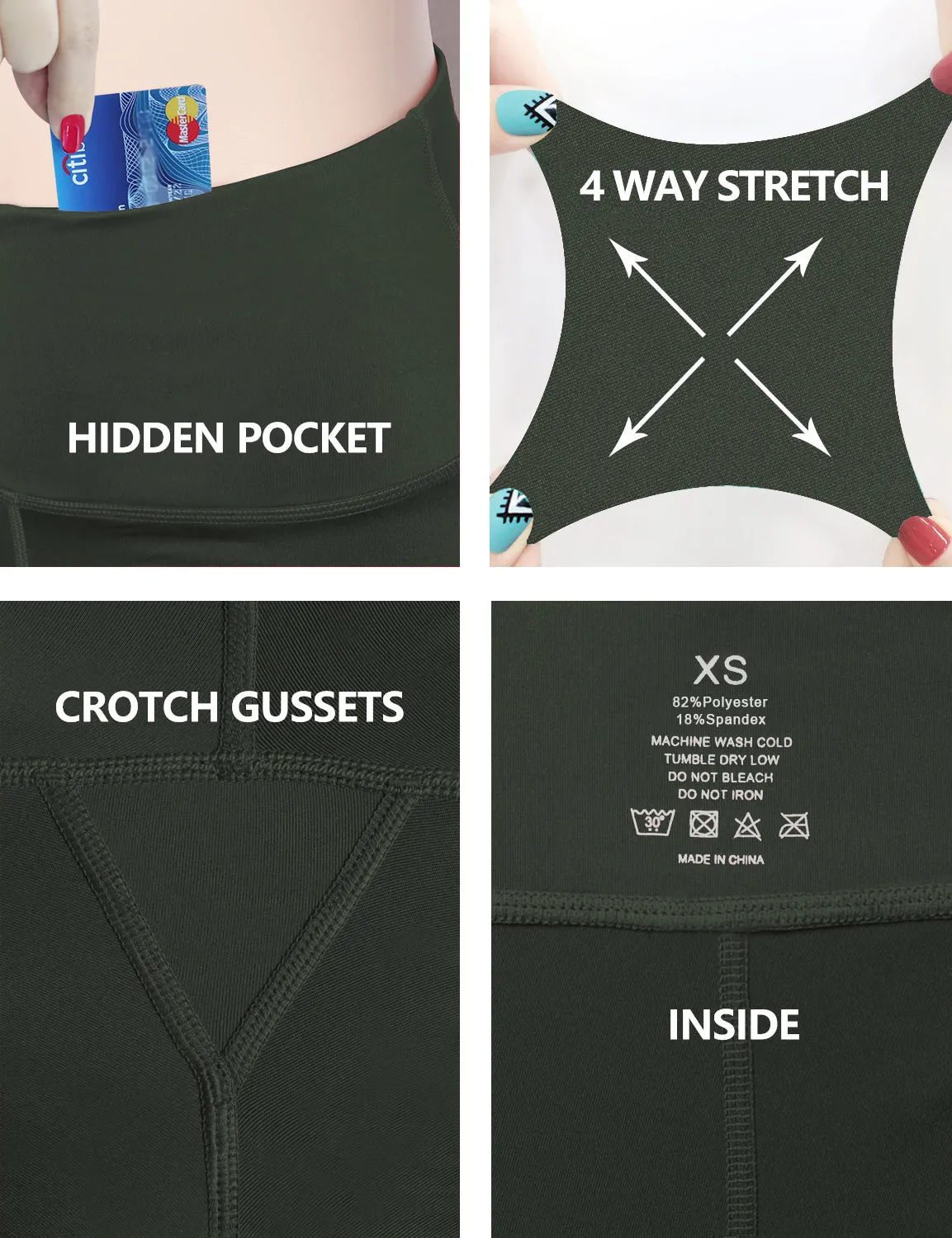 22" High Waist Crop Tight Capris olivegray_yoga