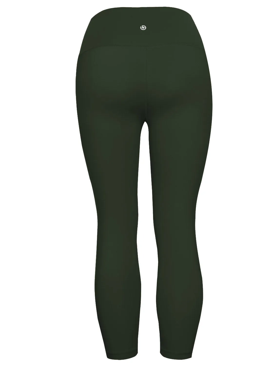 22" High Waist Crop Tight Capris olivegray_yoga