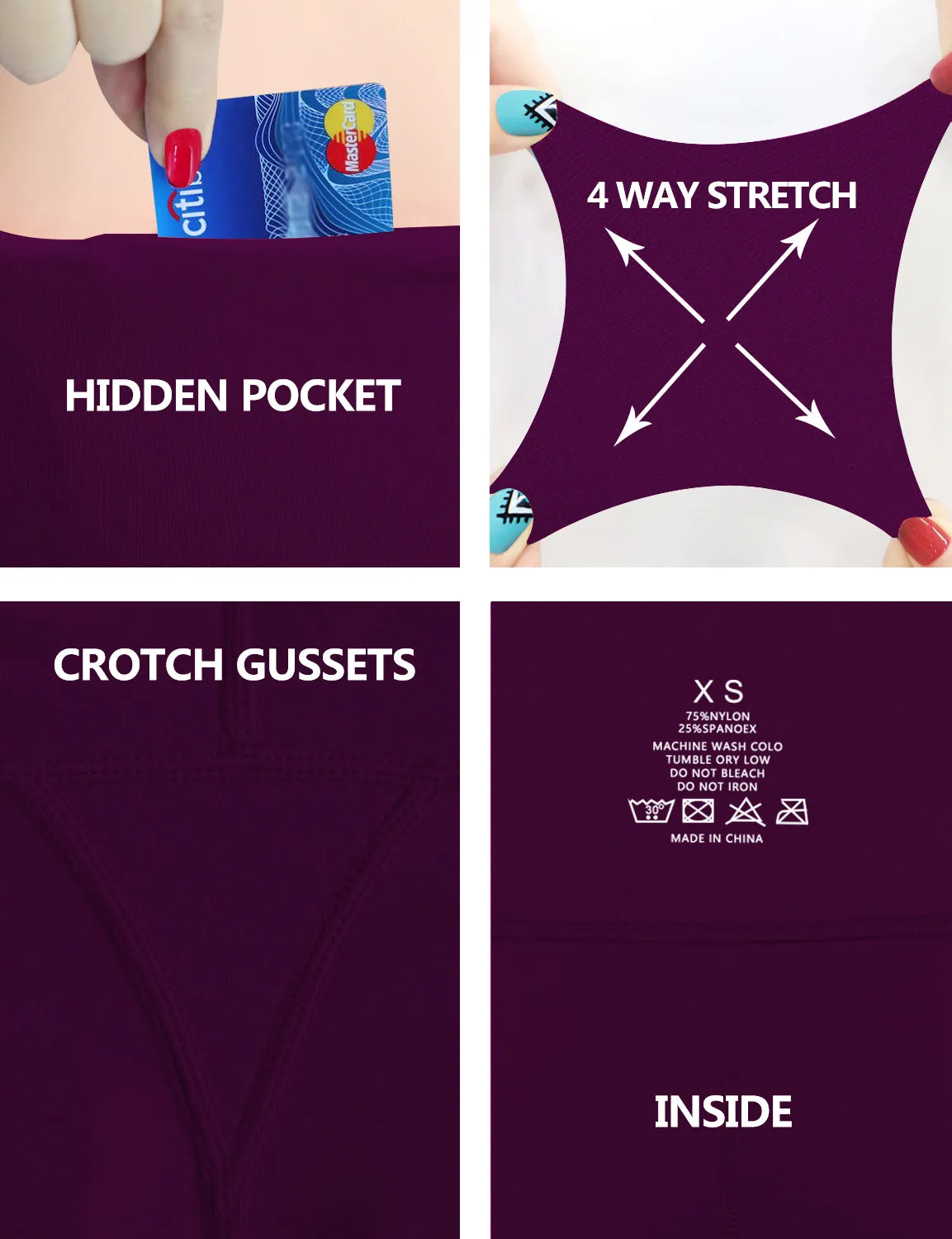 22" High Waist Crop Tight Capris plum_yoga
