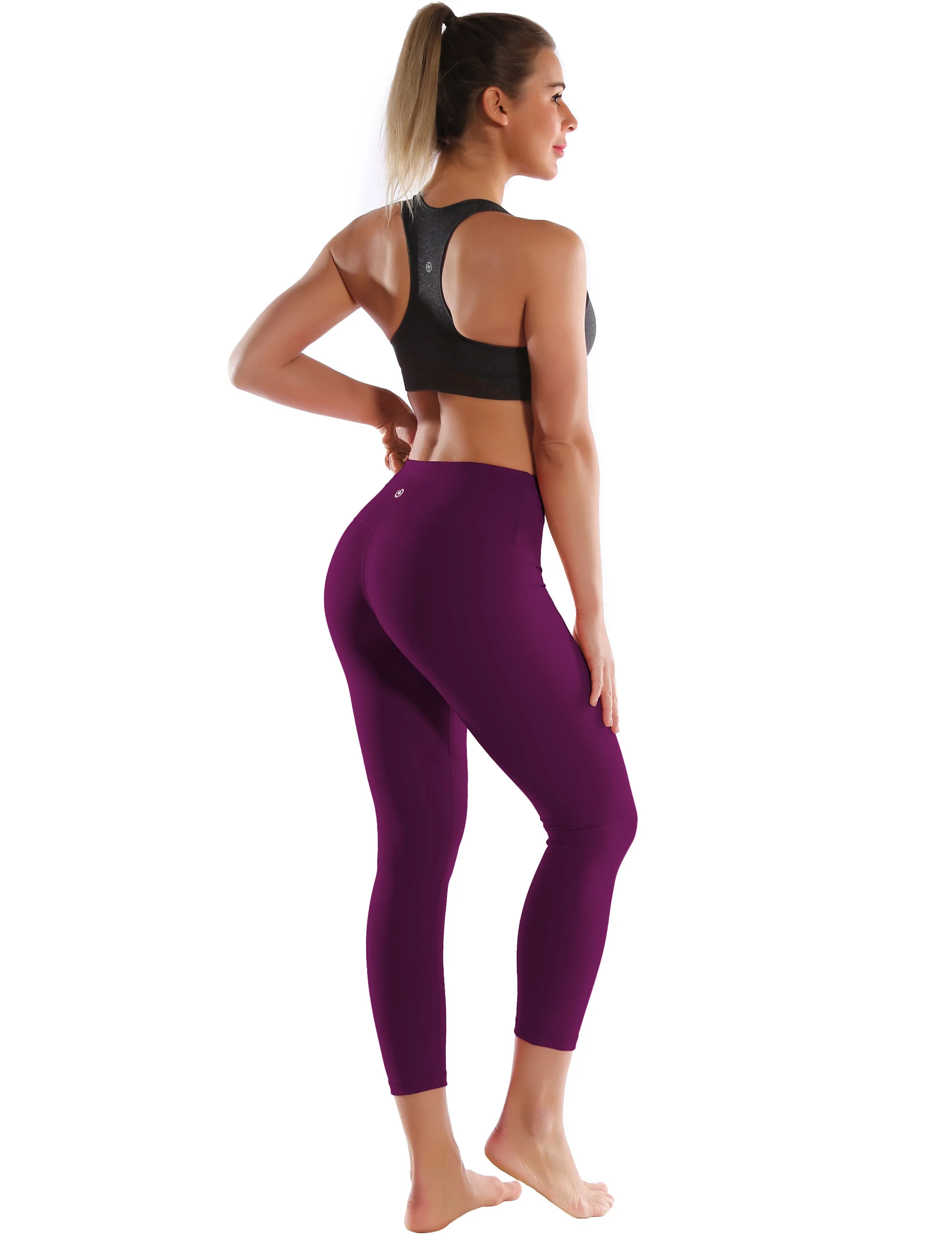 22" High Waist Crop Tight Capris plum_yoga