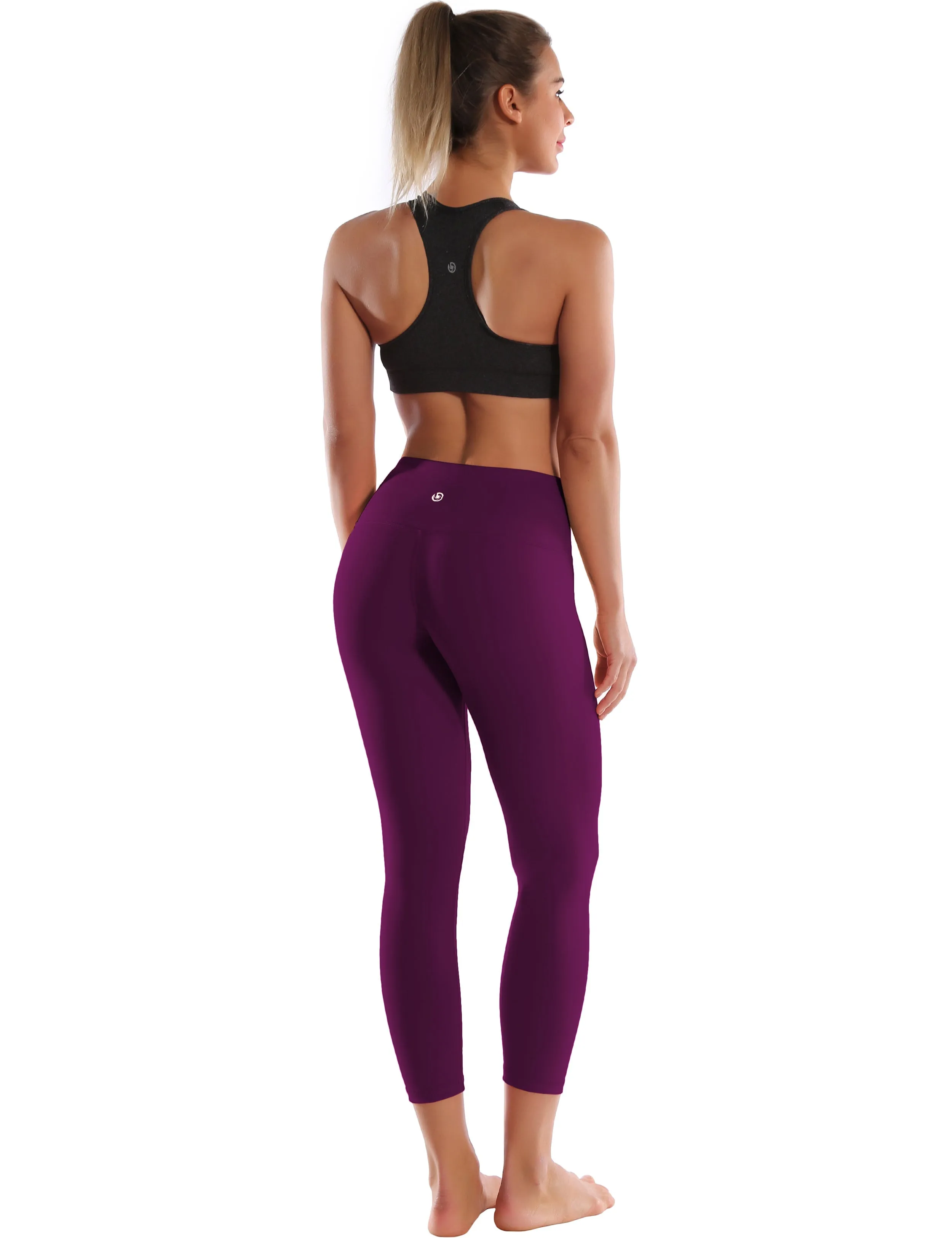 22" High Waist Crop Tight Capris plum_yoga