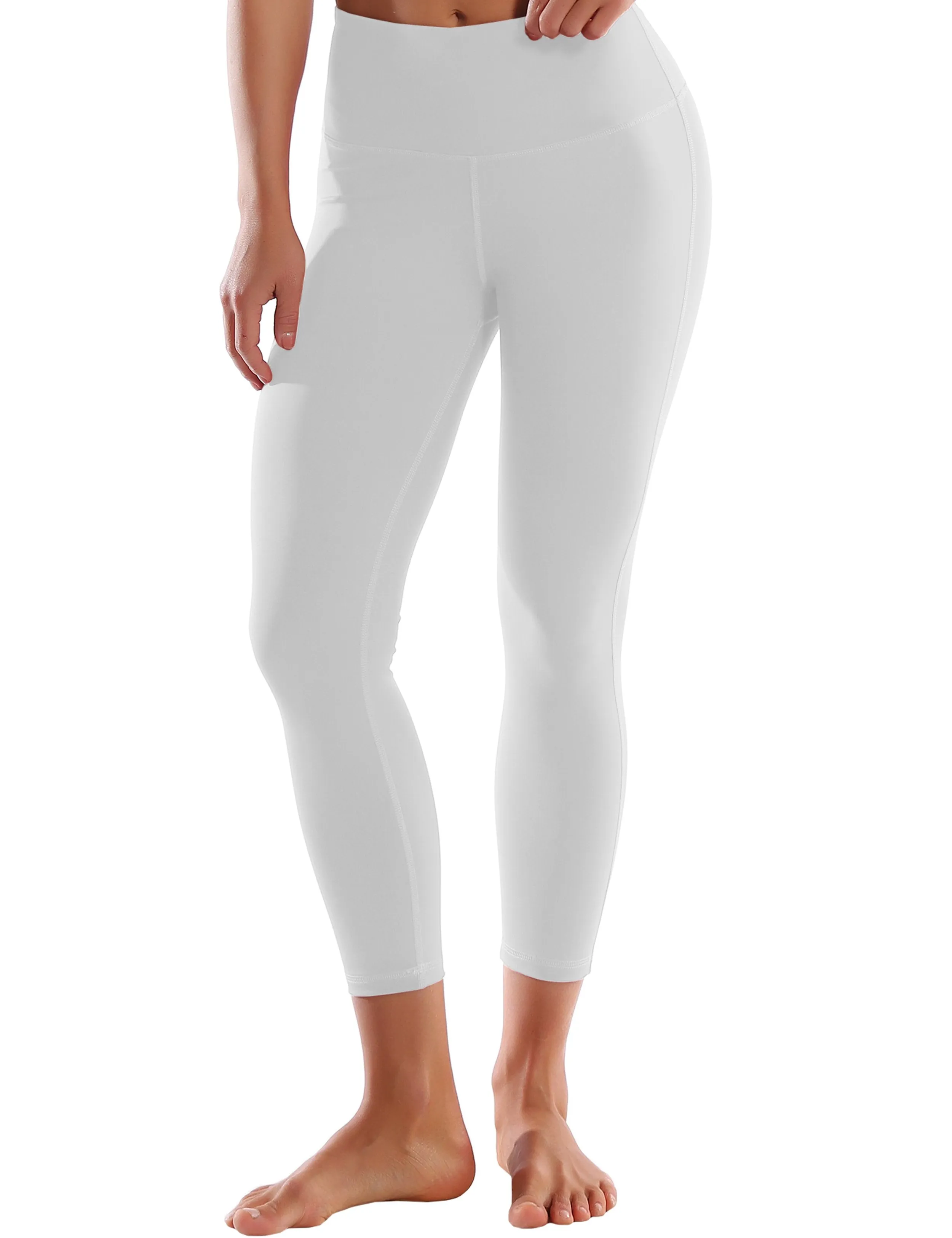 22" High Waist Side Line Capris lightgray ins_yoga