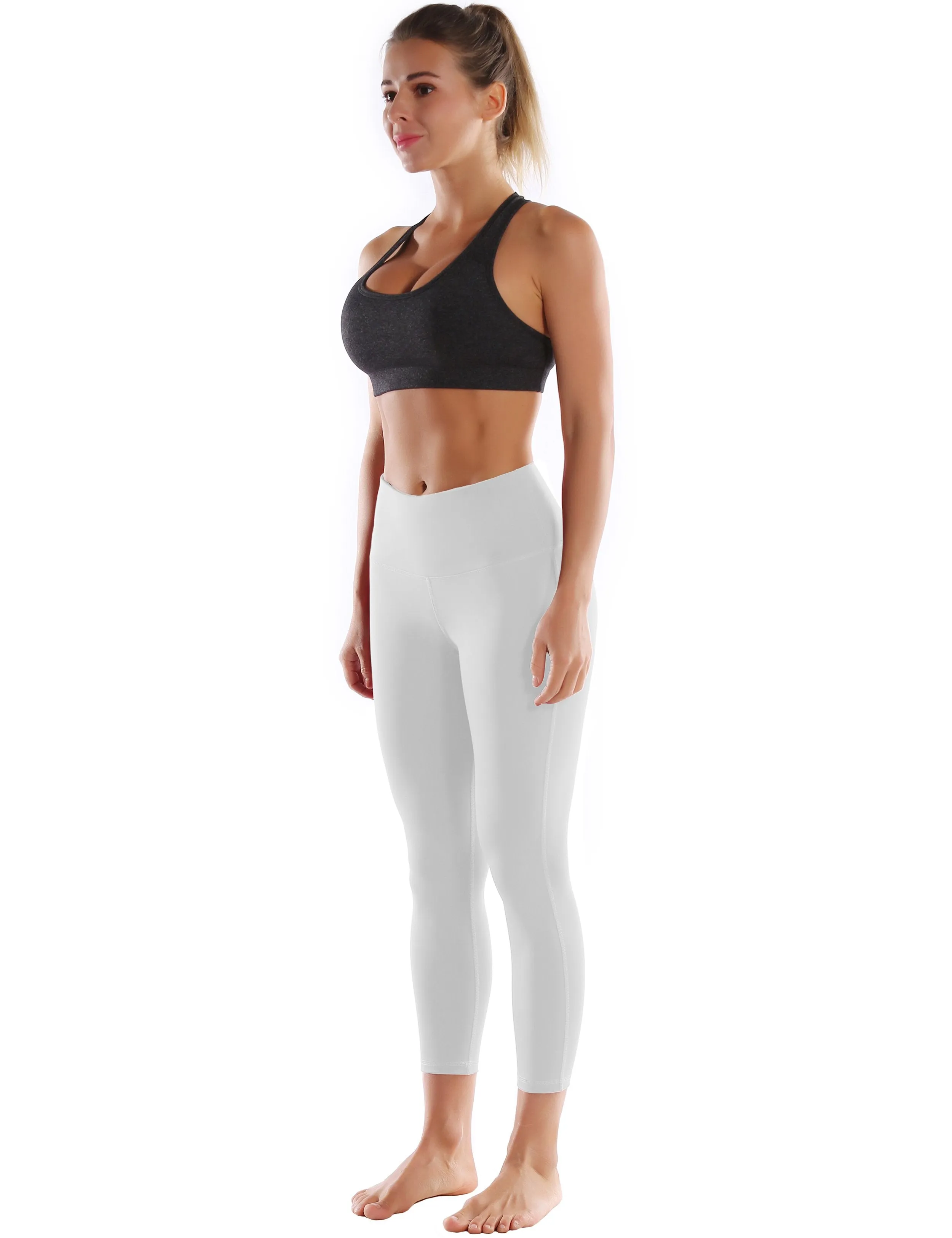 22" High Waist Side Line Capris lightgray ins_yoga