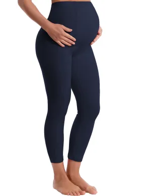 22" Side Pockets Maternity Yoga Pants darknavy_yoga