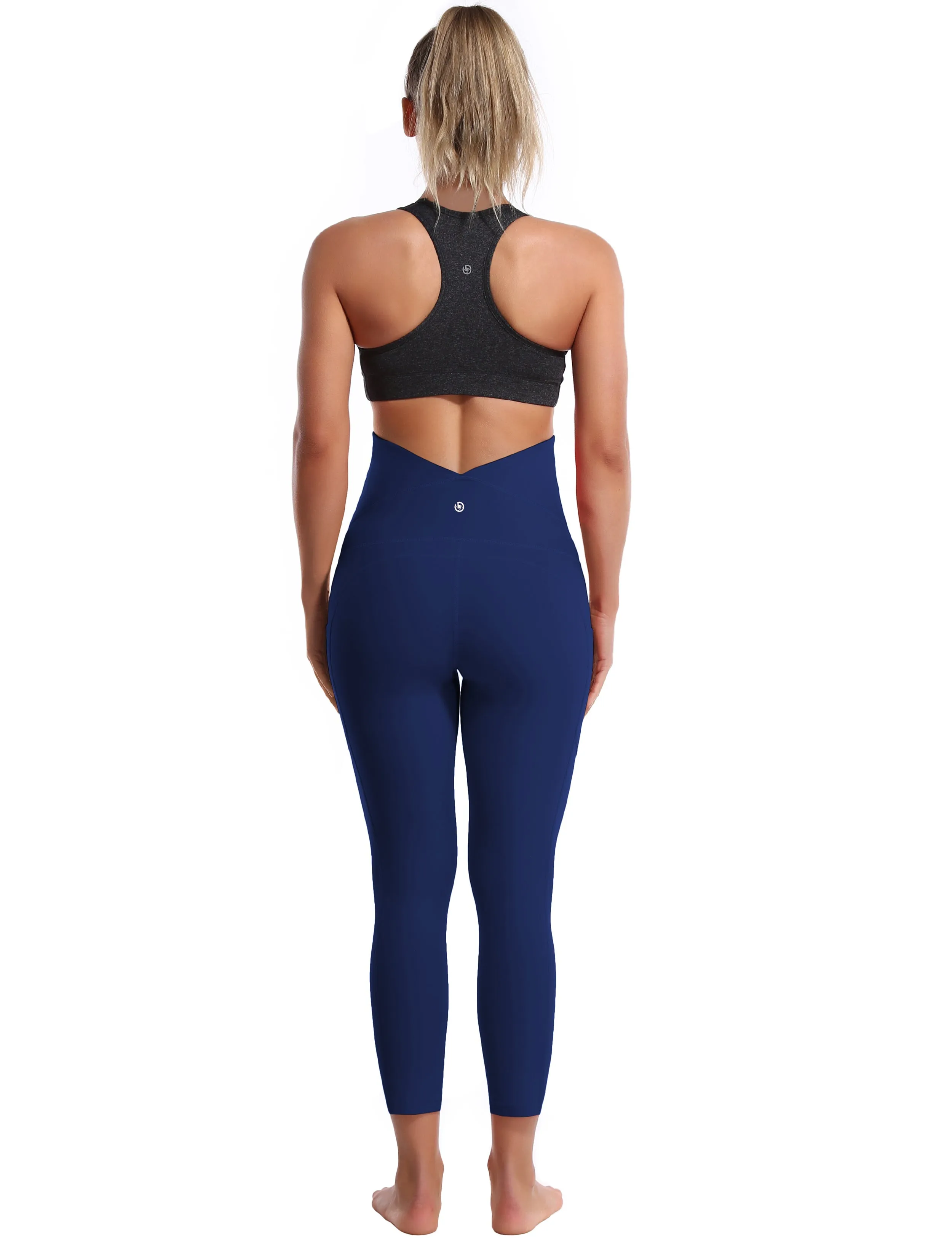 22" Side Pockets Maternity Yoga Pants navy_yoga