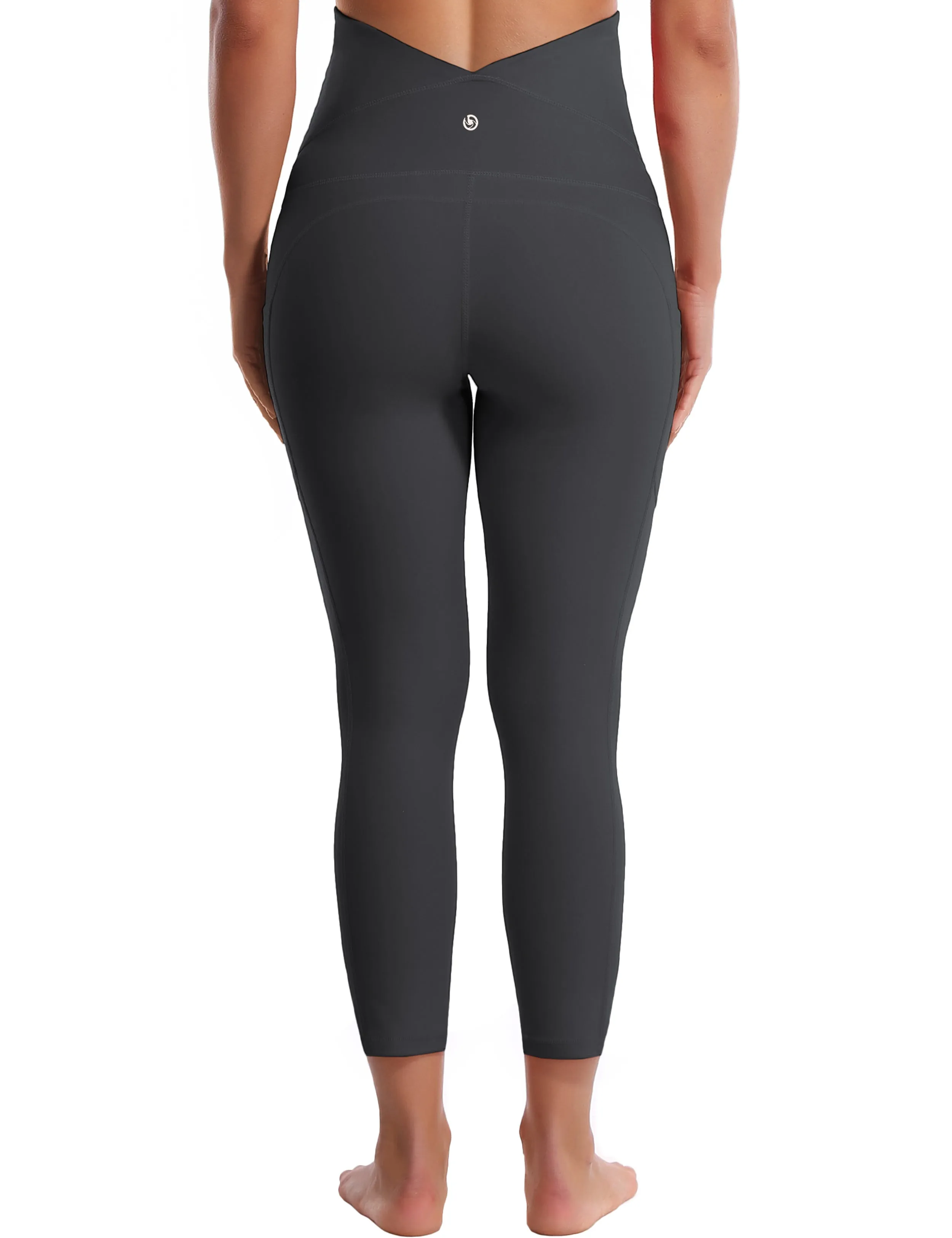 22" Side Pockets Maternity Yoga Pants shadowcharcoal_yoga