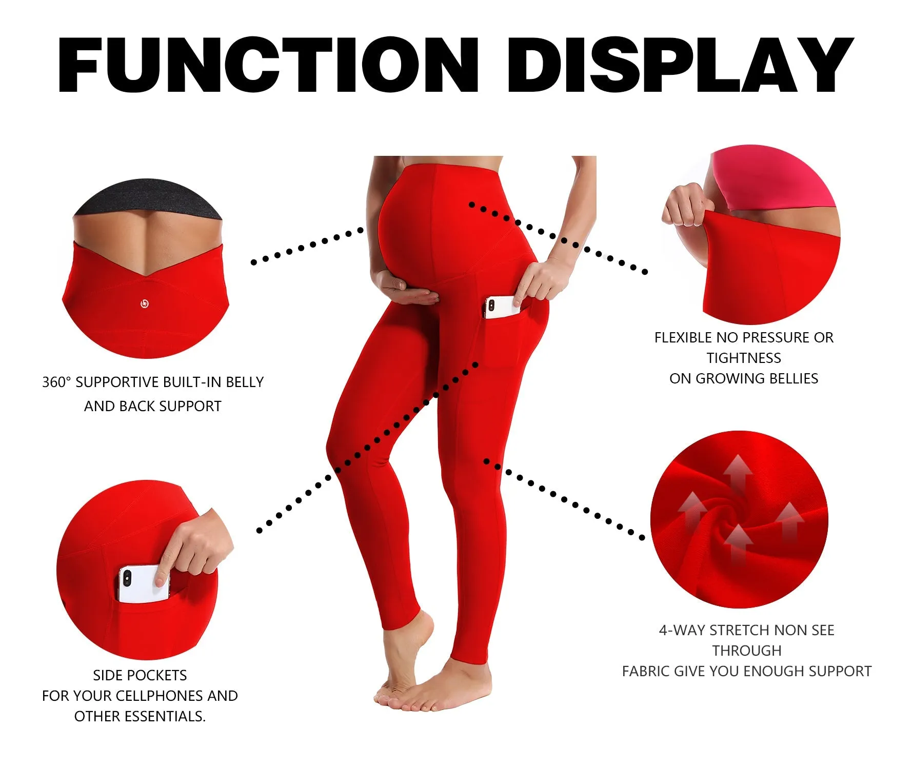 26" Side Pockets Maternity Yoga Pants scarlet_yoga
