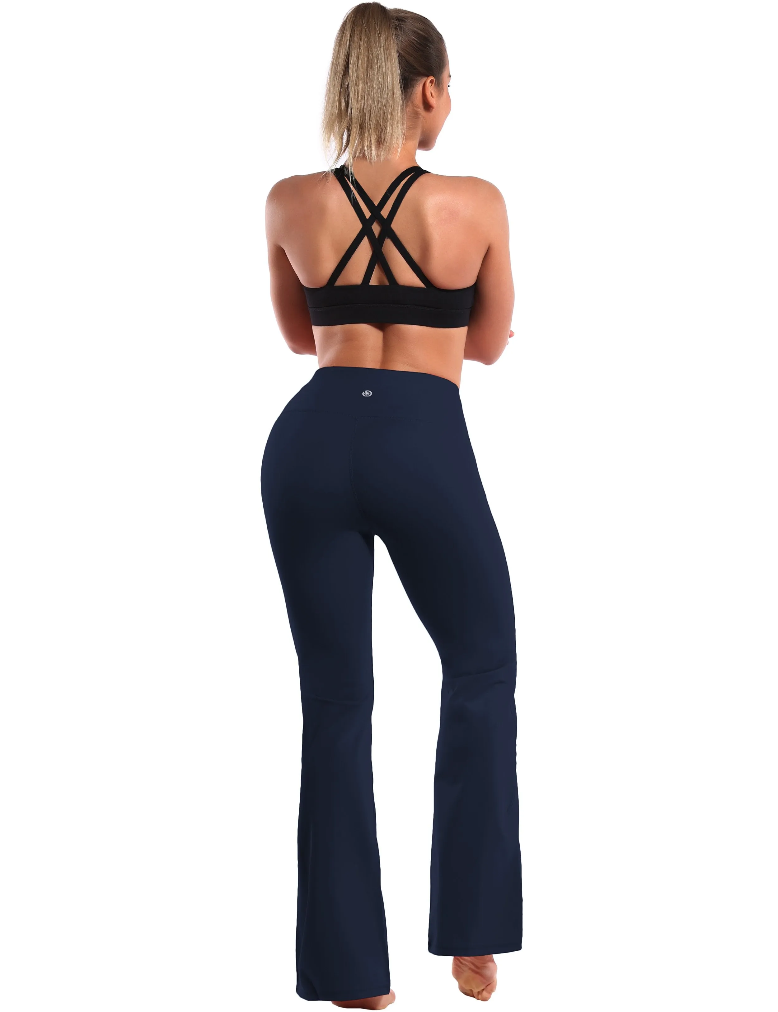 29" 31" 33" 35" 37" High Waist Bootcut Leggings Darknavy ins_yoga