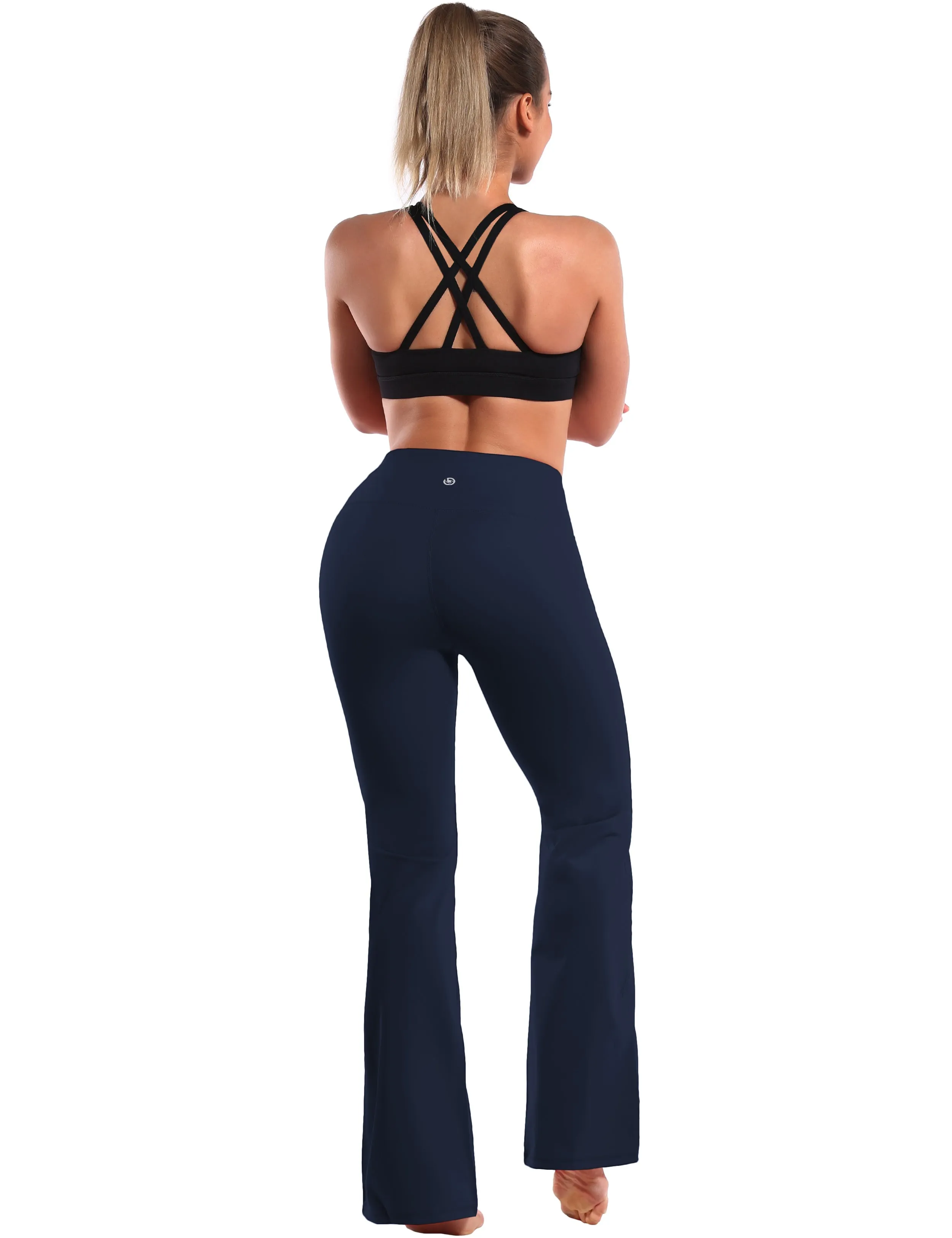 29" 31" 33" 35" 37" High Waist Bootcut Leggings Darknavy_yoga