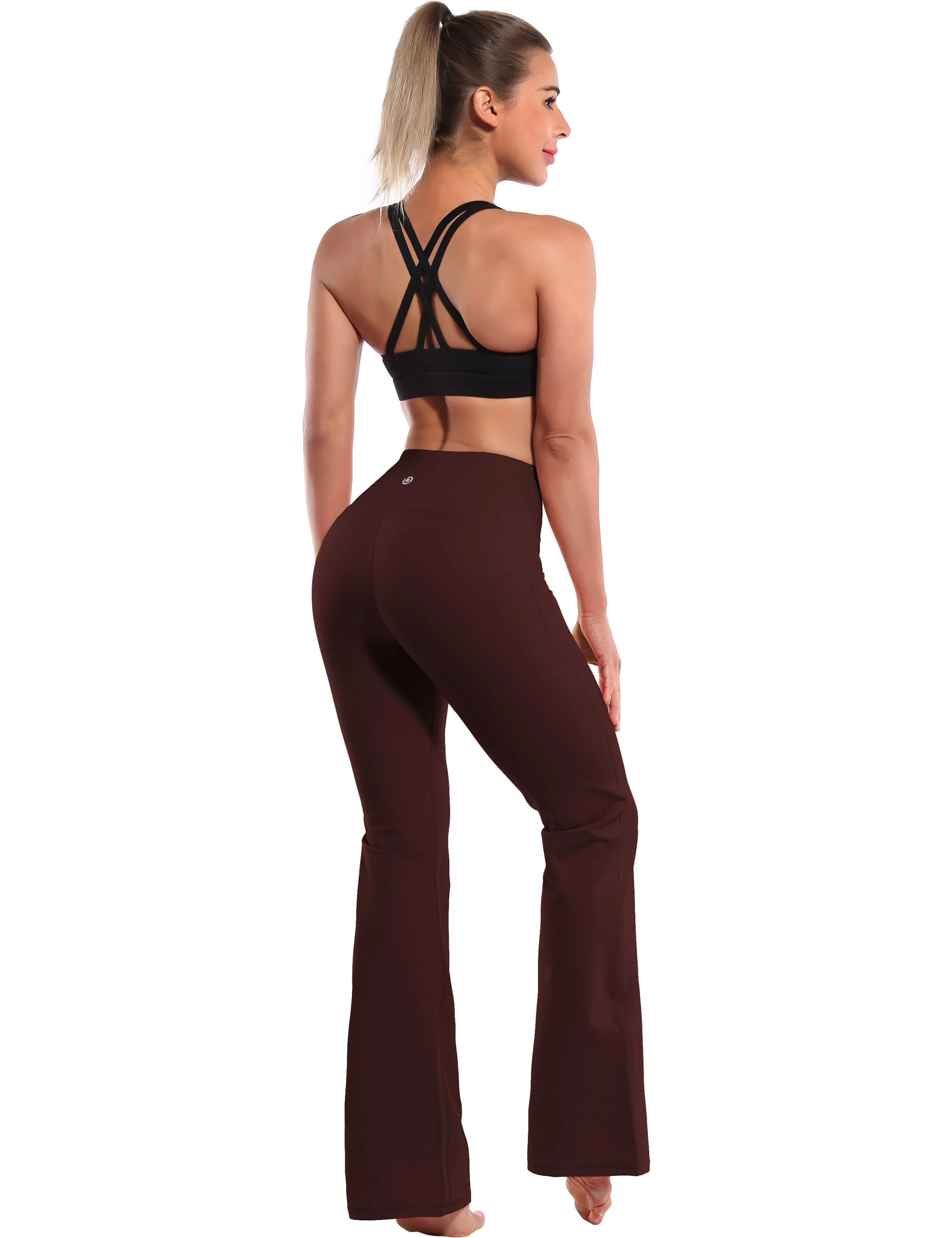 29" 31" 33" 35" 37" High Waist Bootcut Leggings Mahoganymaroon_yoga