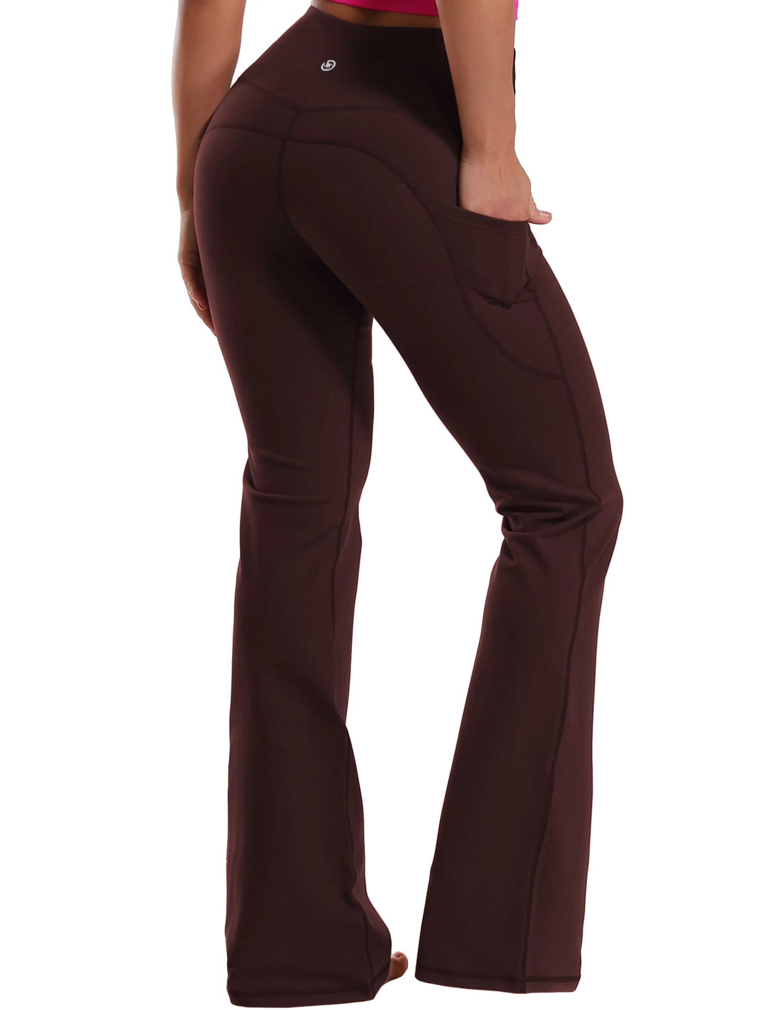 29" 31" 33" 35" 37"  Side Pockets Bootcut Leggings mahoganymaroon_yoga