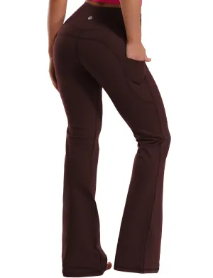 29" 31" 33" 35" 37"  Side Pockets Bootcut Leggings mahoganymaroon_yoga