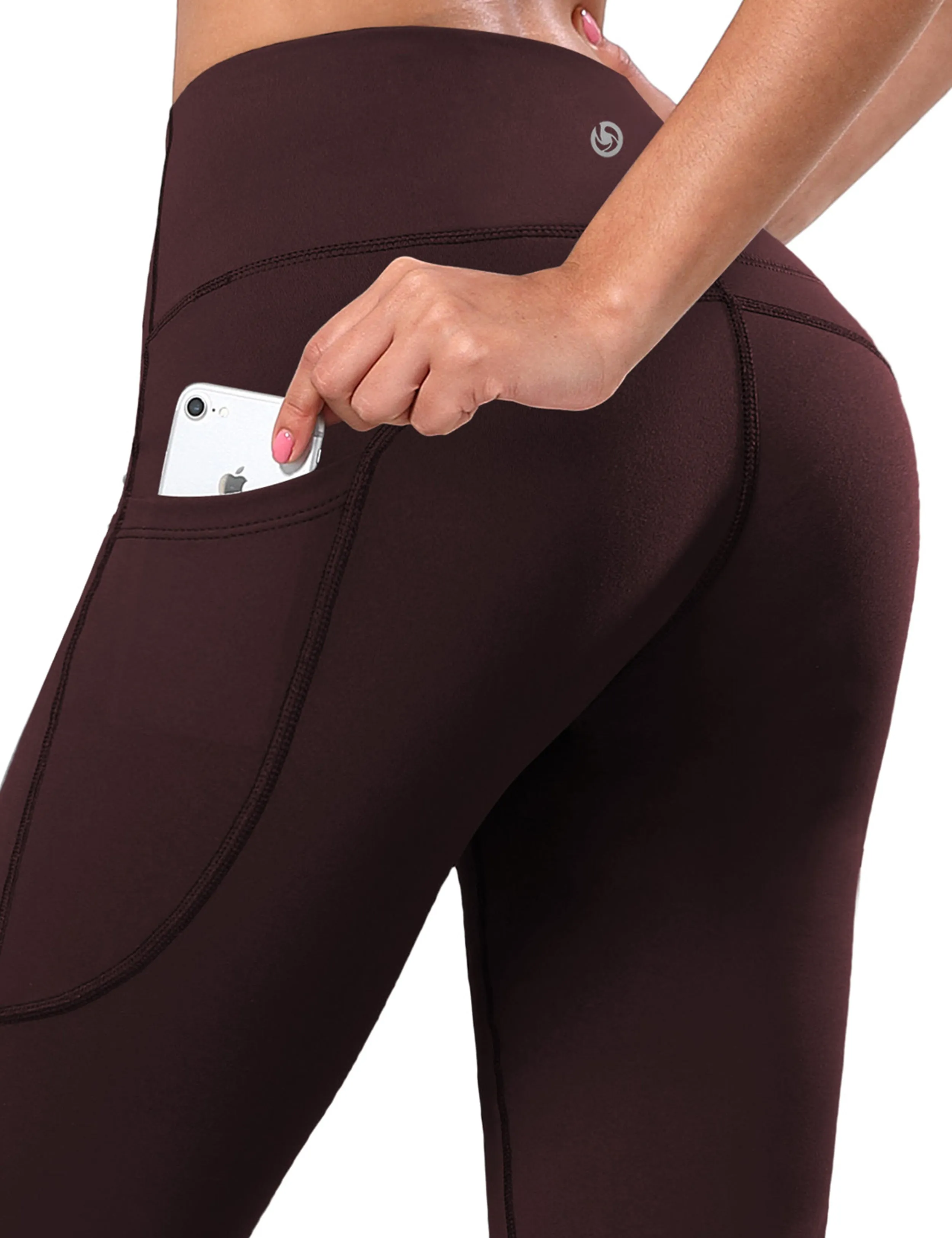29" 31" 33" 35" 37"  Side Pockets Bootcut Leggings mahoganymaroon_yoga