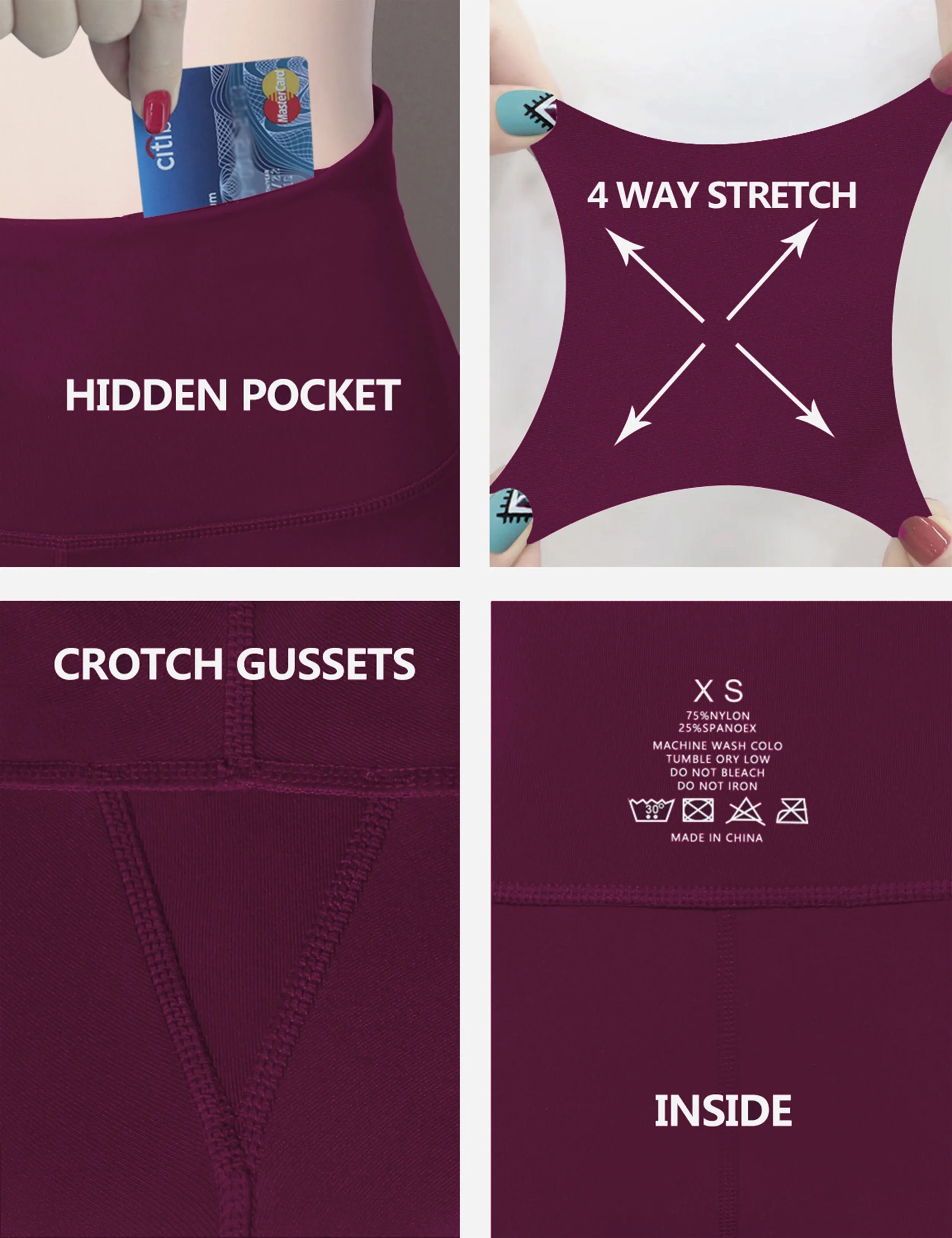 29" 31" 33" 35" Bootcut Leggings with Pockets grapevine_yoga