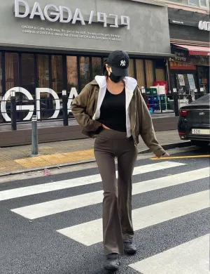 29" 31" 33" 35" Bootcut Leggings with Pockets olivegray ins_yoga