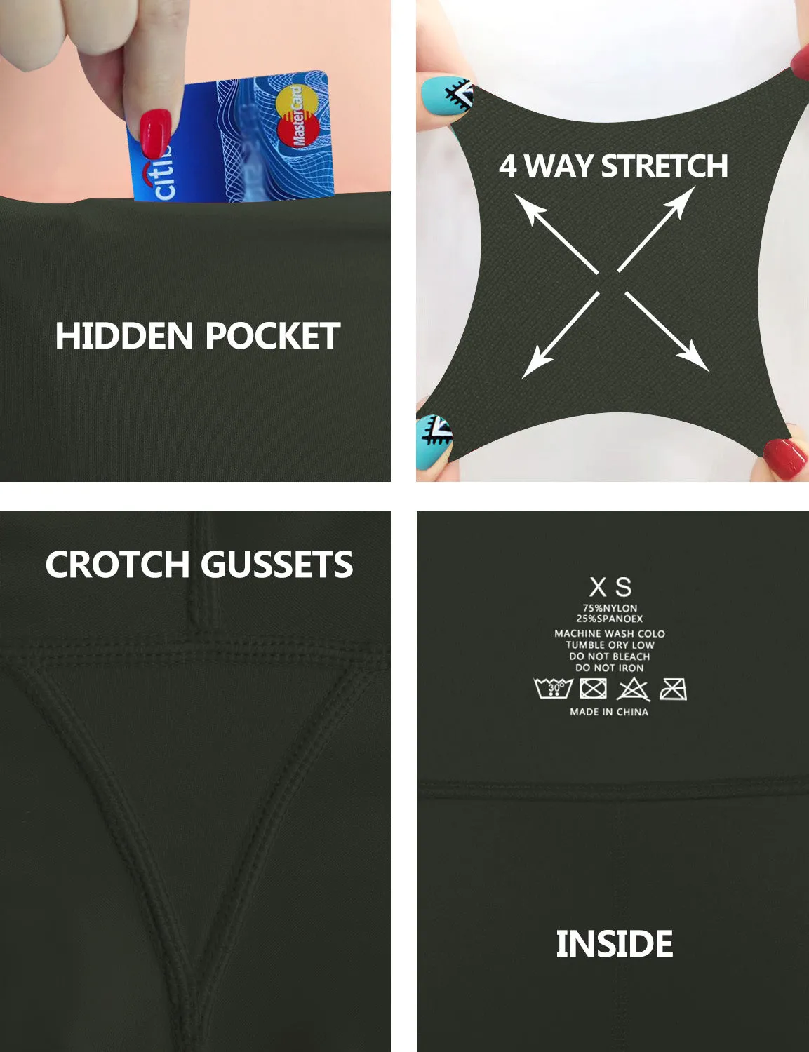 29" 31" 33" 35" Bootcut Leggings with Pockets olivegray_yoga