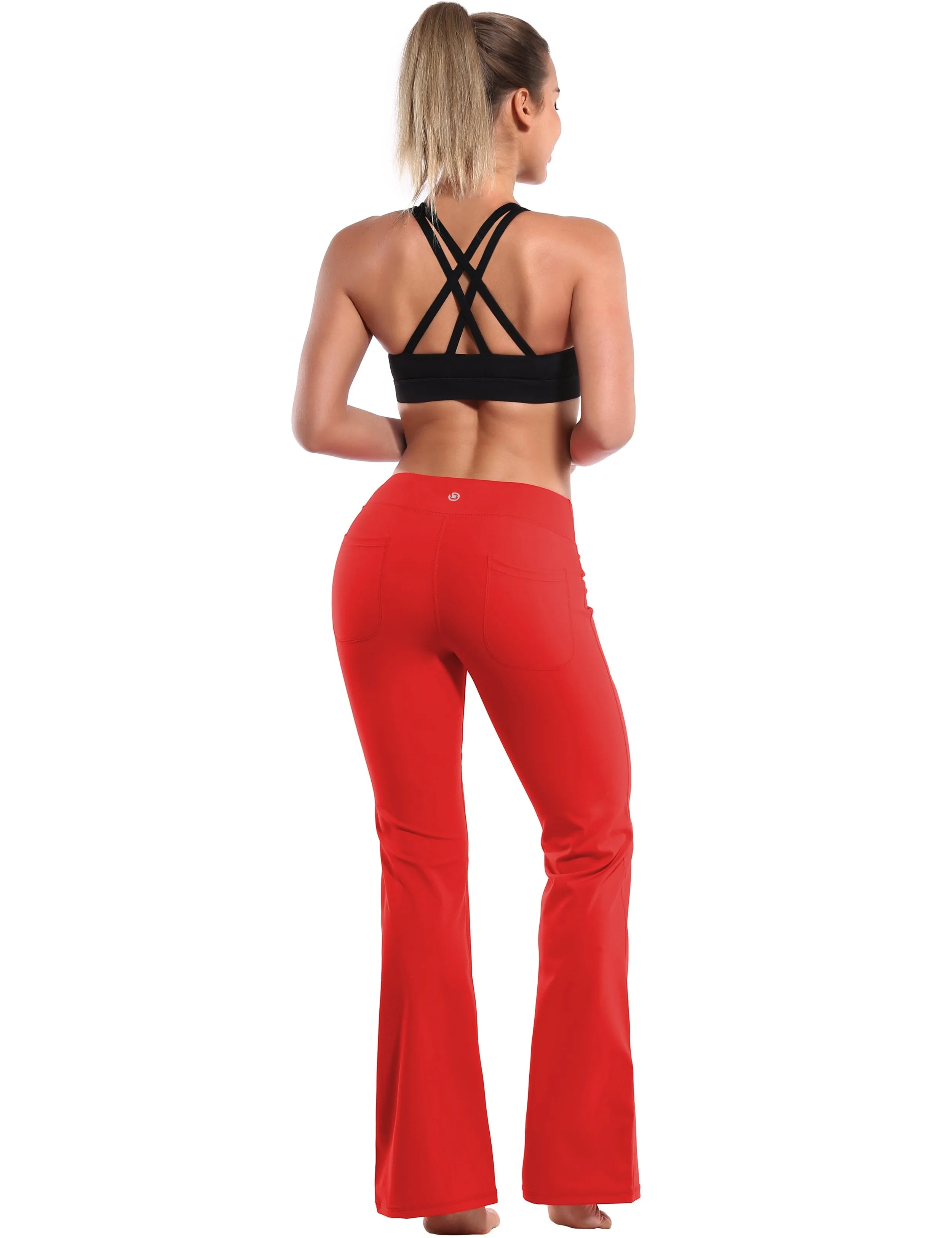 29" 31" 33" 35" Bootcut Leggings with Pockets scarlet ins_yoga