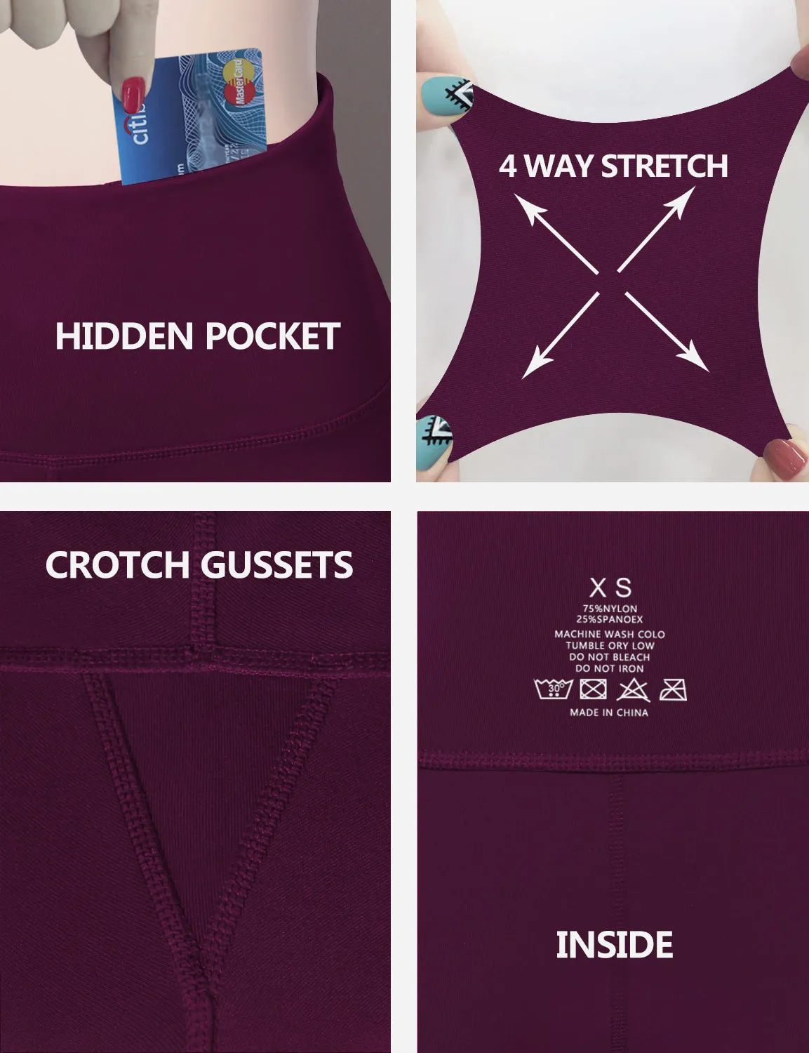 29" 31" 33" 35" Cotton Nylon Bootcut Leggings grapevine_yoga