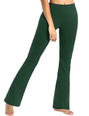 29" 31" 33" 35" Cotton Nylon Bootcut Leggings olivegreen_yoga