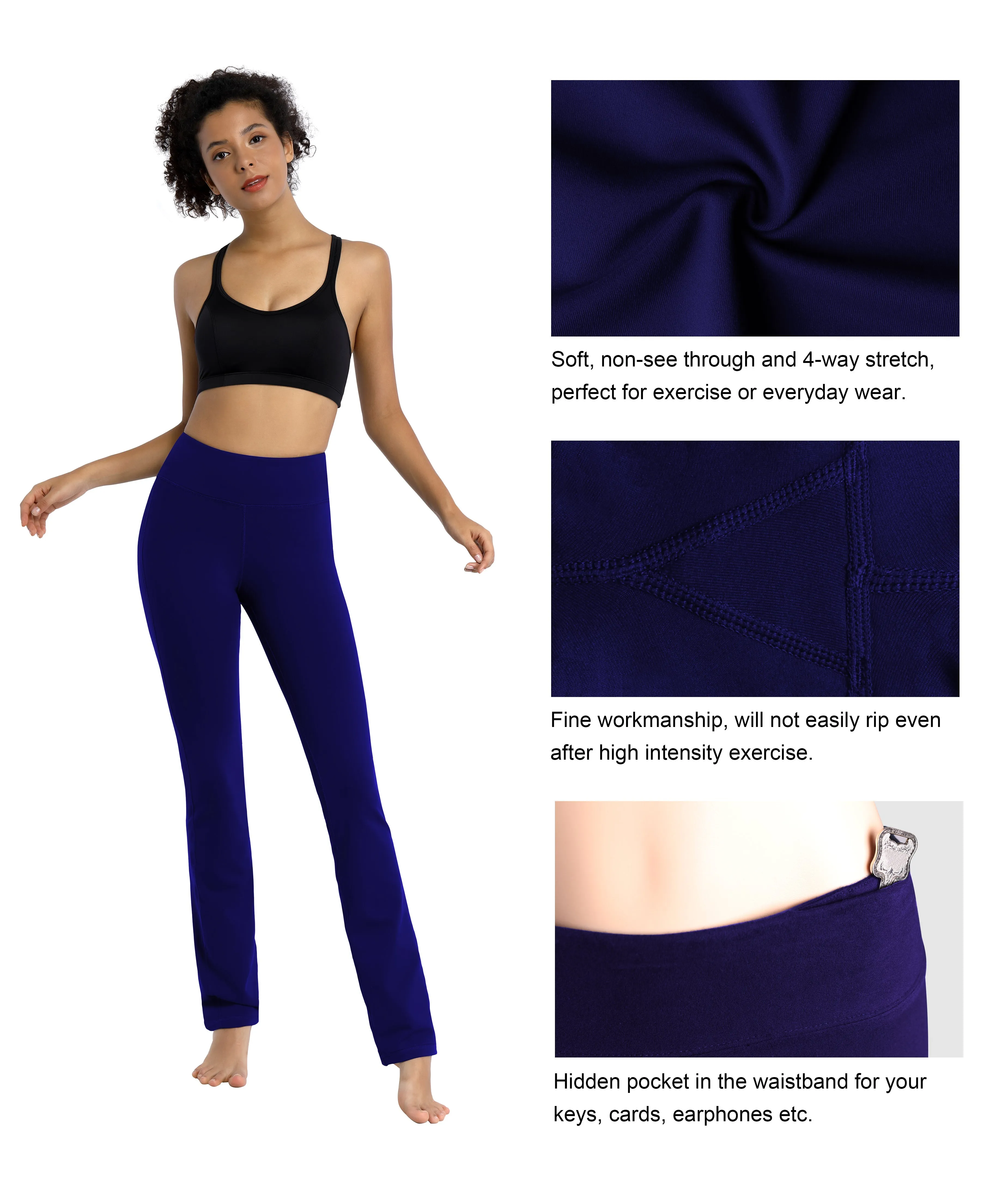 29" 31" 33" 35" Straight Leg Leggings darkpurple_yoga