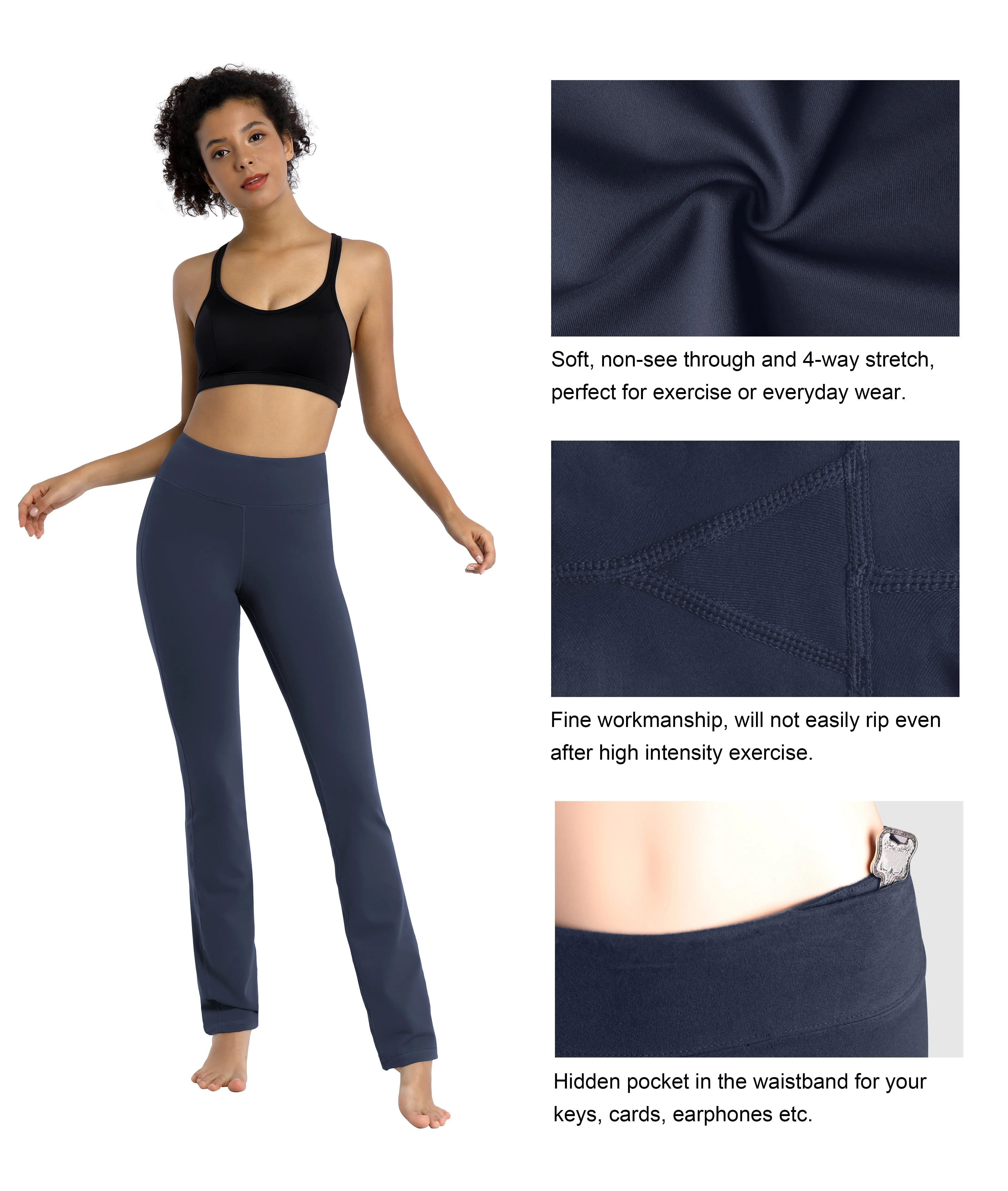 29" 31" 33" 35" Straight Leg Leggings graynavy_yoga
