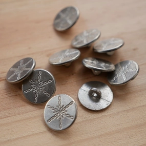 7/8 Snowflake Button