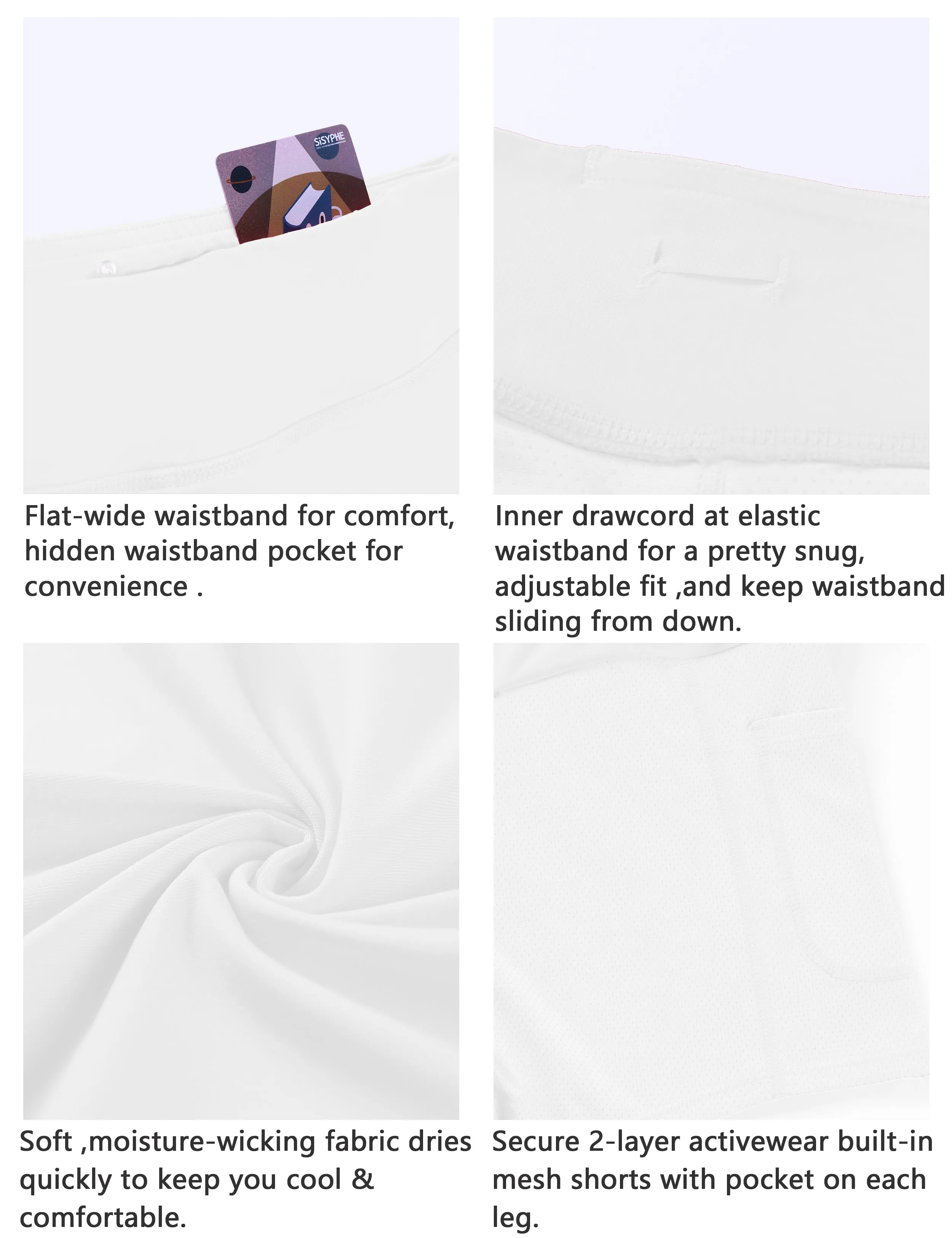 Athletic Tennis Golf Pleated Skort with Pocket Shorts white_yogastudio