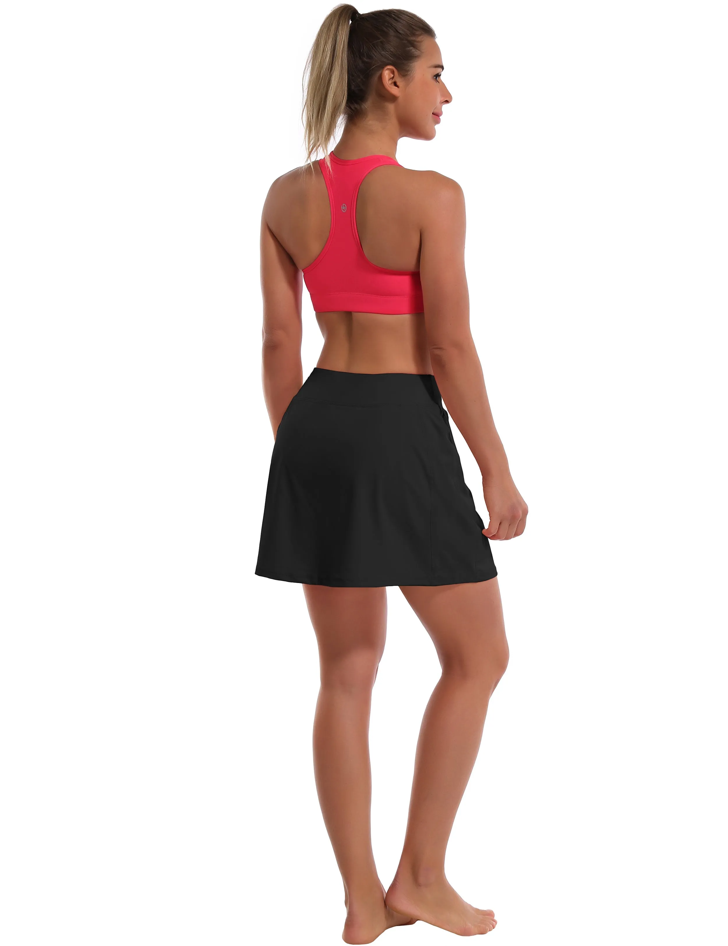 Athletic Tennis Golf Skort with Pocket Shorts black_Jogging
